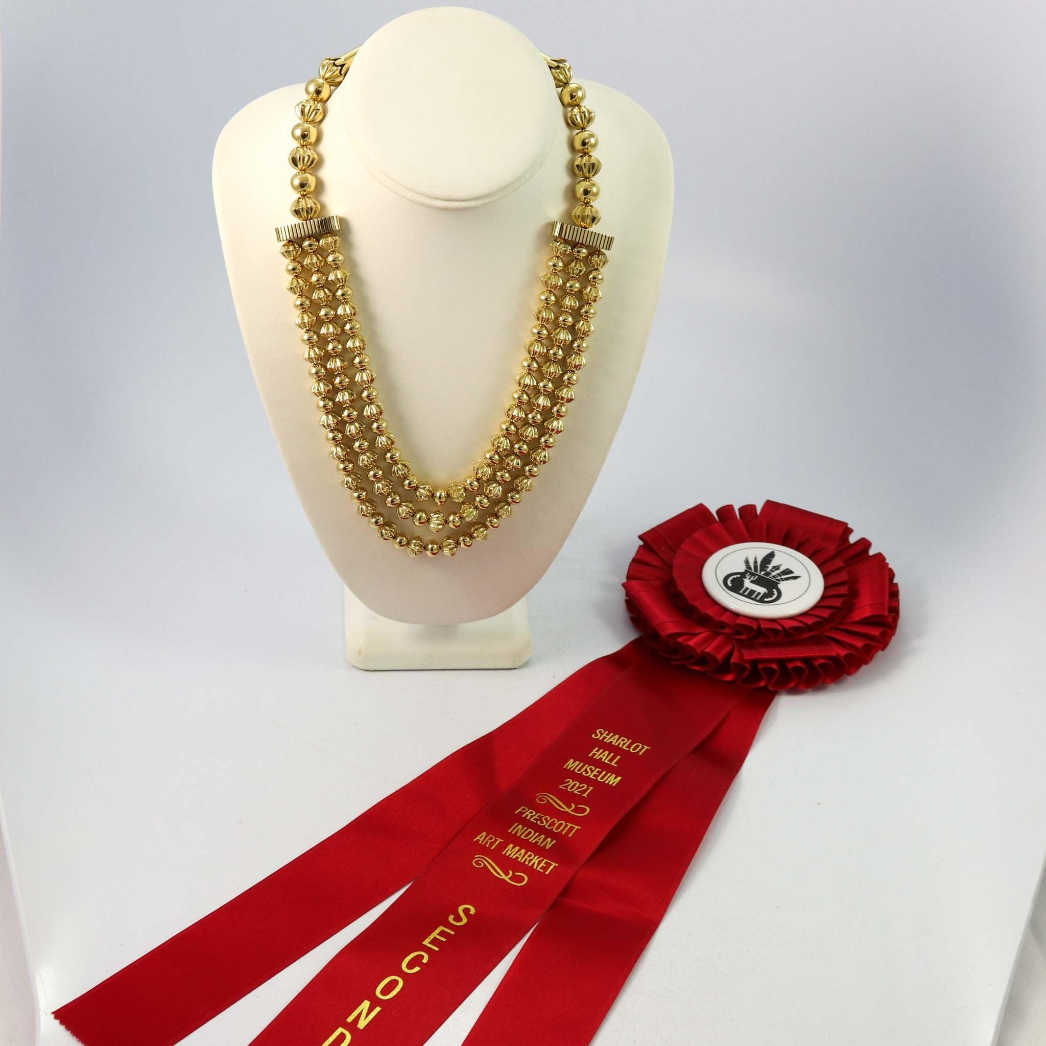 Award-Winning 18k Gold Bead Necklace - Image 3
