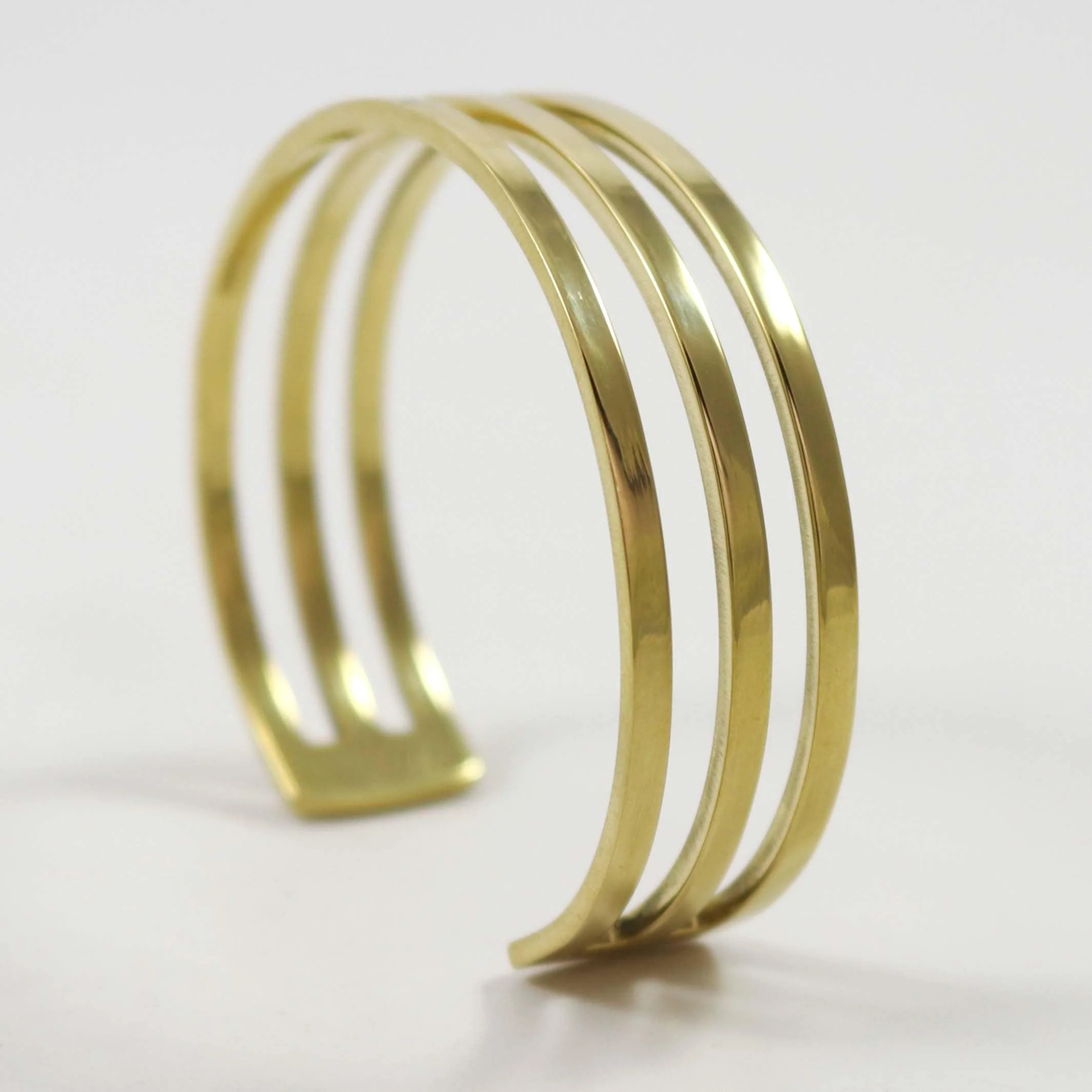 18k Gold Strata Triple Cuff - Image 3