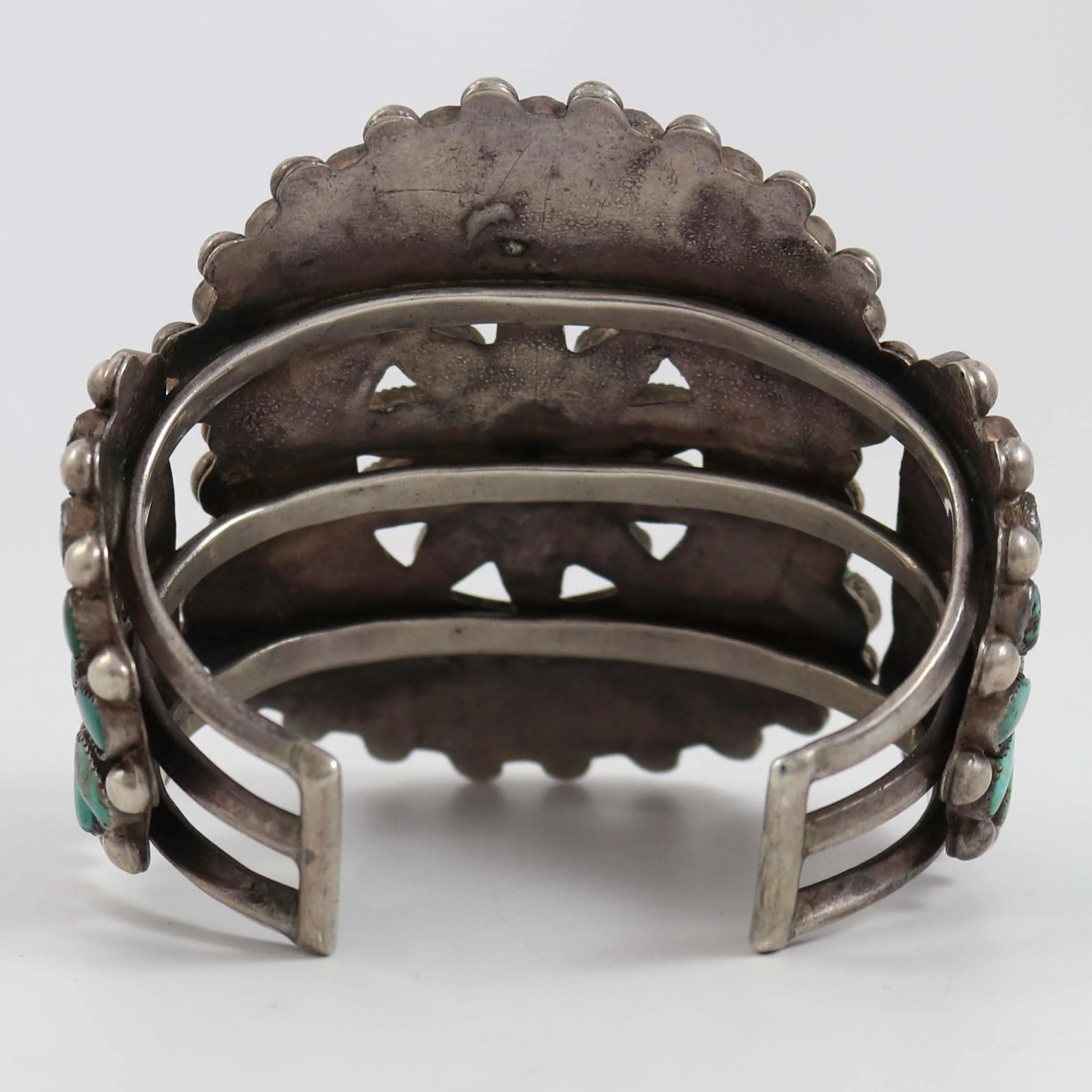 1930s Turquoise Cluster Cuff - Image 6