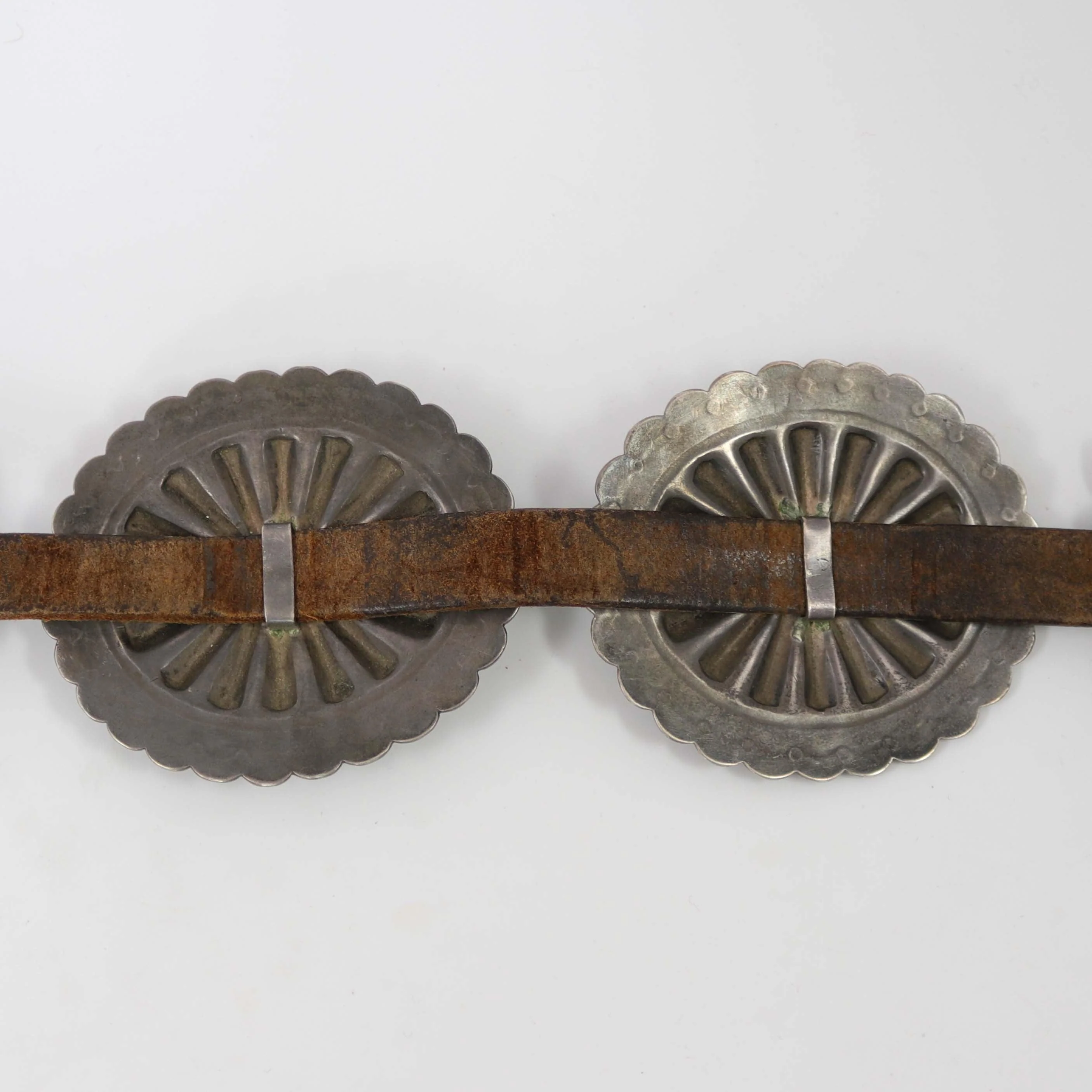 1930s Turquoise Concho Belt - Image 7