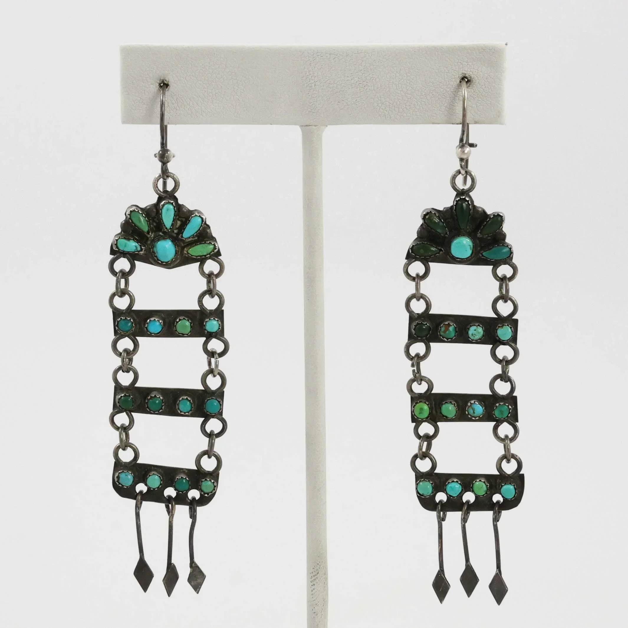 1940s Turquoise Chandelier Earrings
