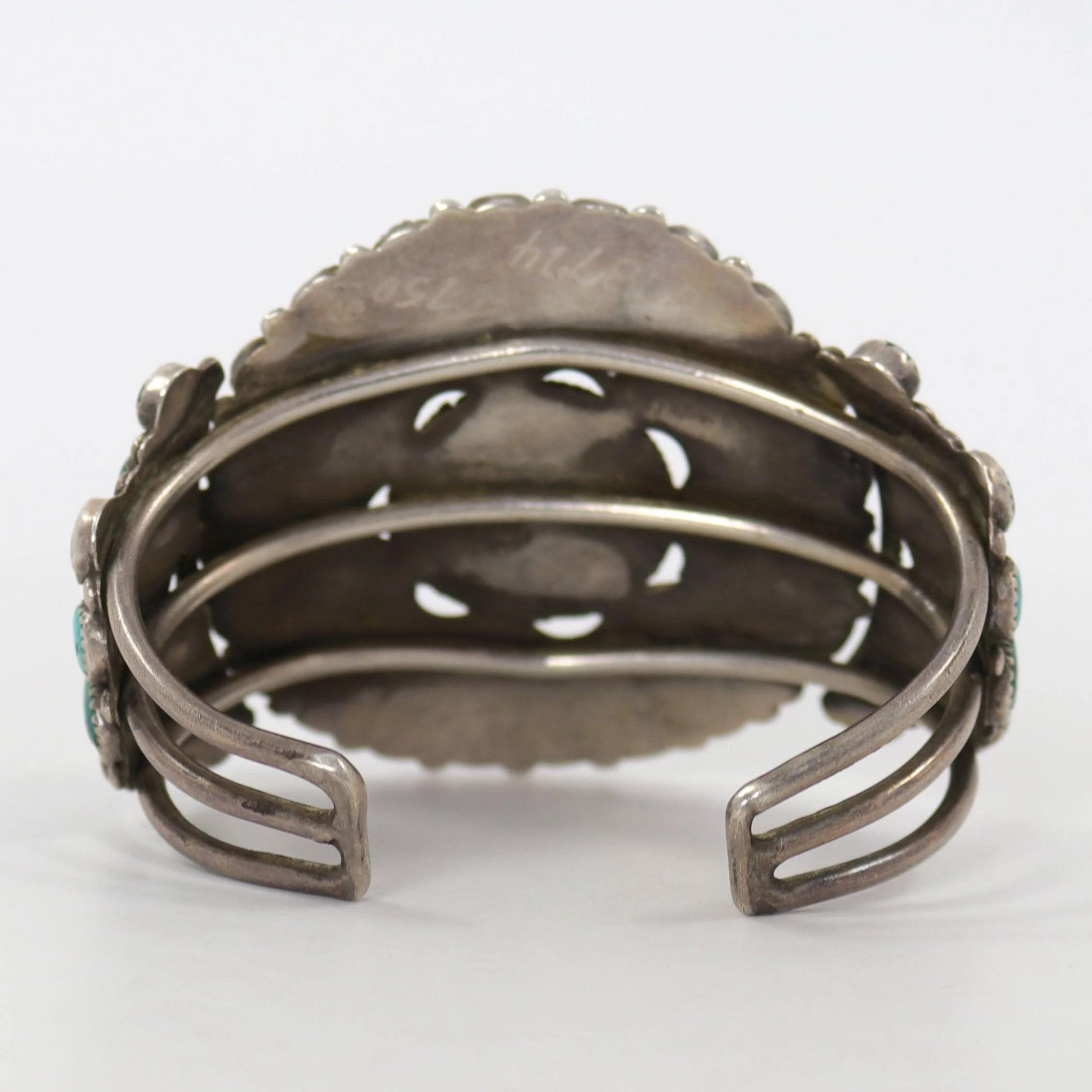 1940s Turquoise Cluster Cuff - Image 5