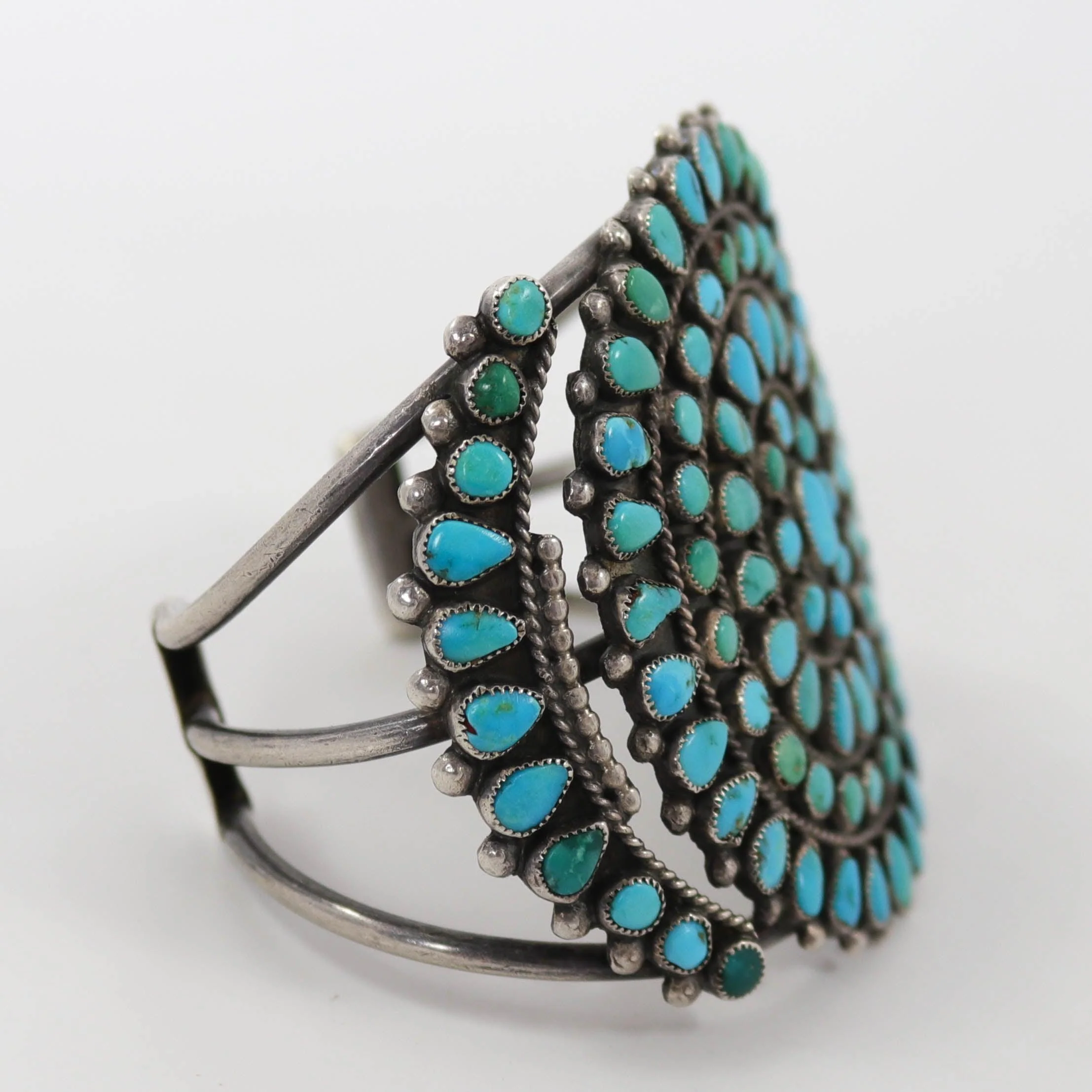 1940s Turquoise Cluster Cuff - Image 3