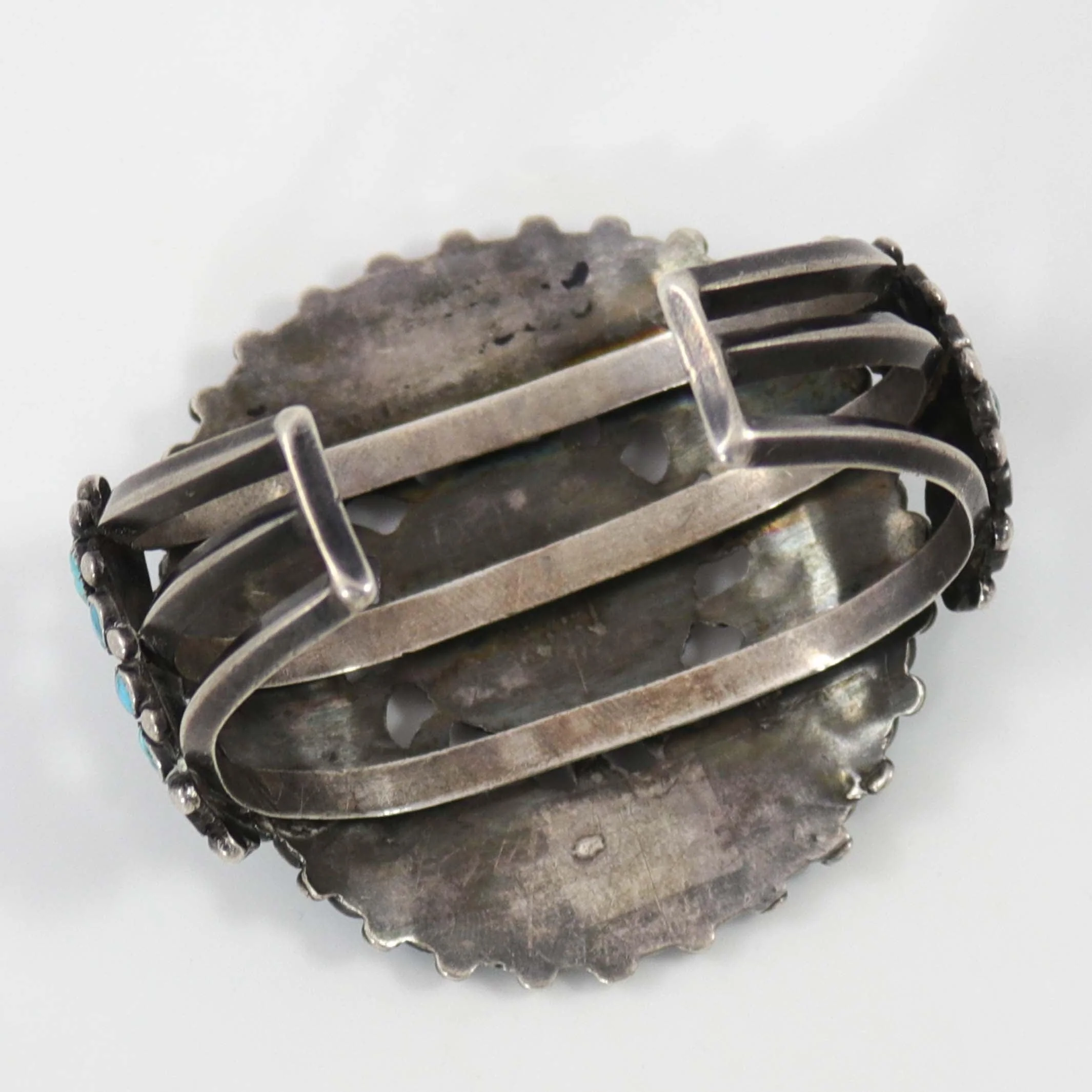 1940s Turquoise Cluster Cuff - Image 6