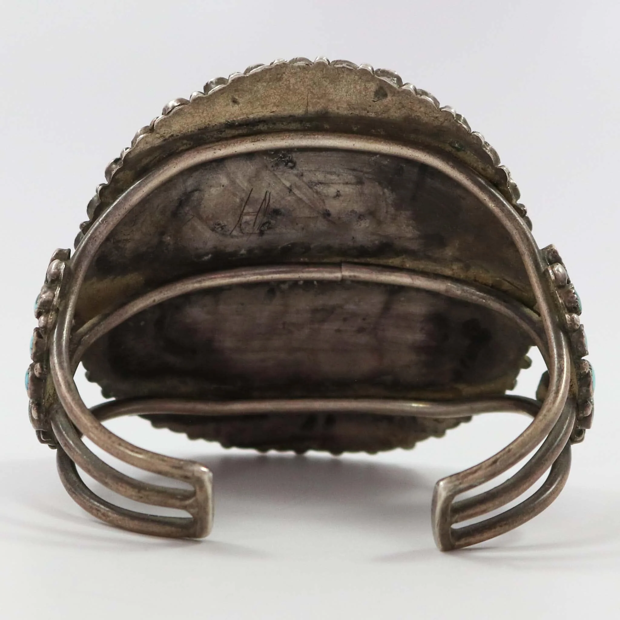 1940s Turquoise Cluster Cuff - Image 5