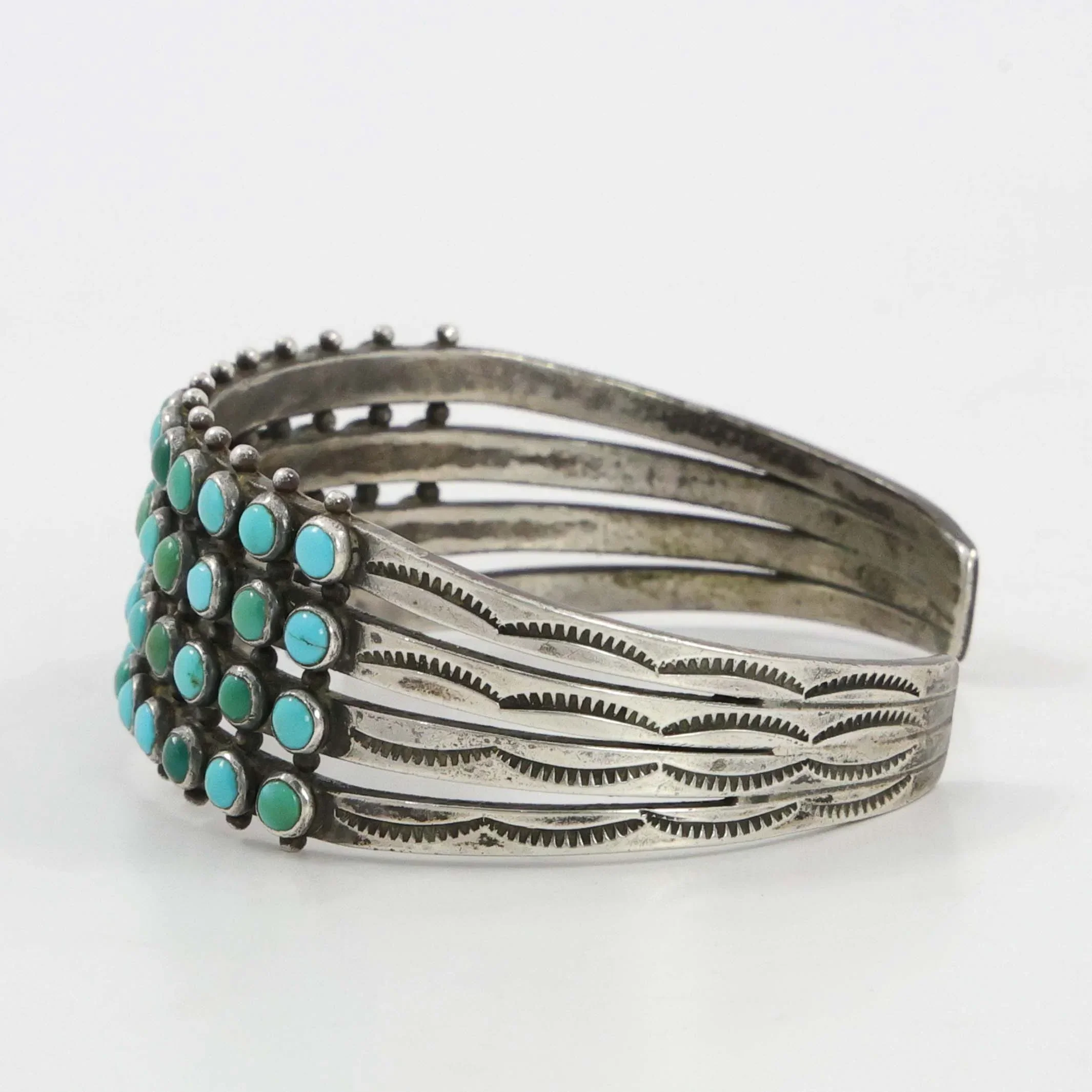 1940s Turquoise Row Bracelet - Image 2