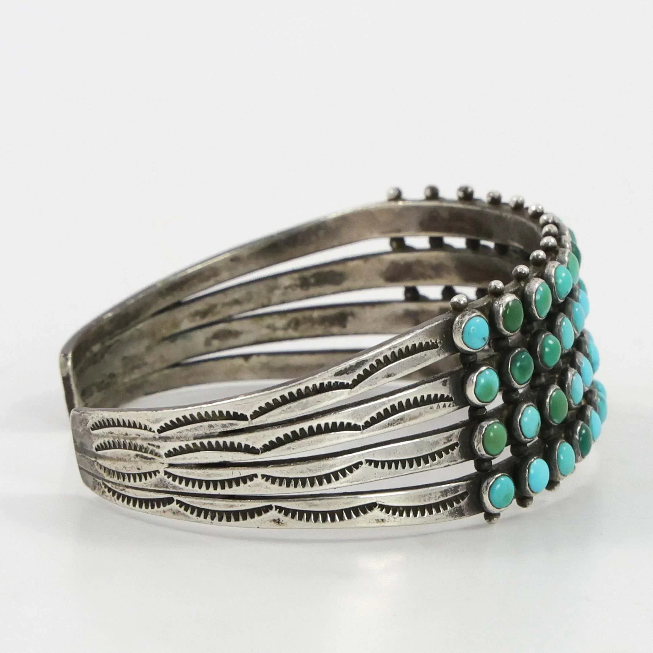 1940s Turquoise Row Bracelet - Image 3