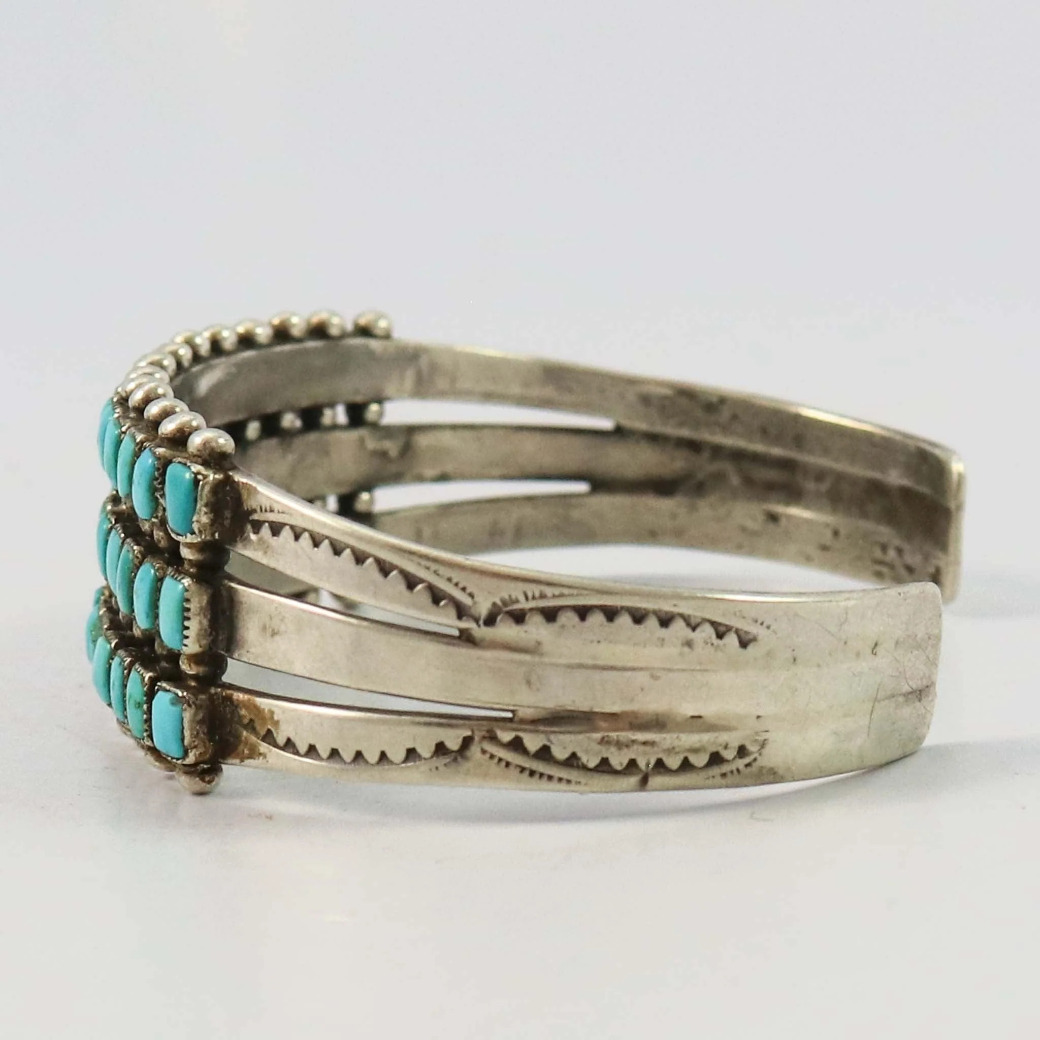 1940s Turquoise Row Cuff - Image 4