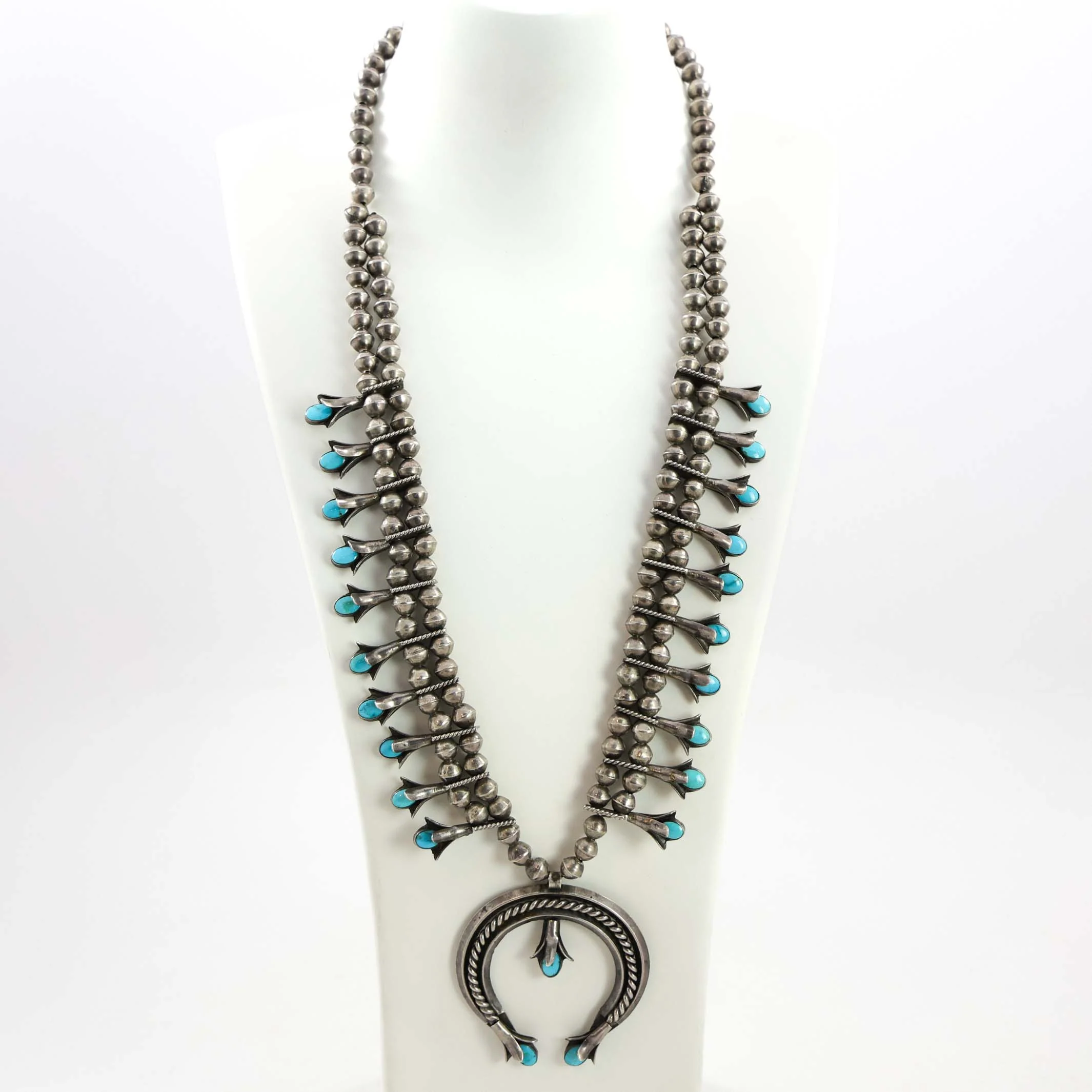 1940s Turquoise Squash Blossom