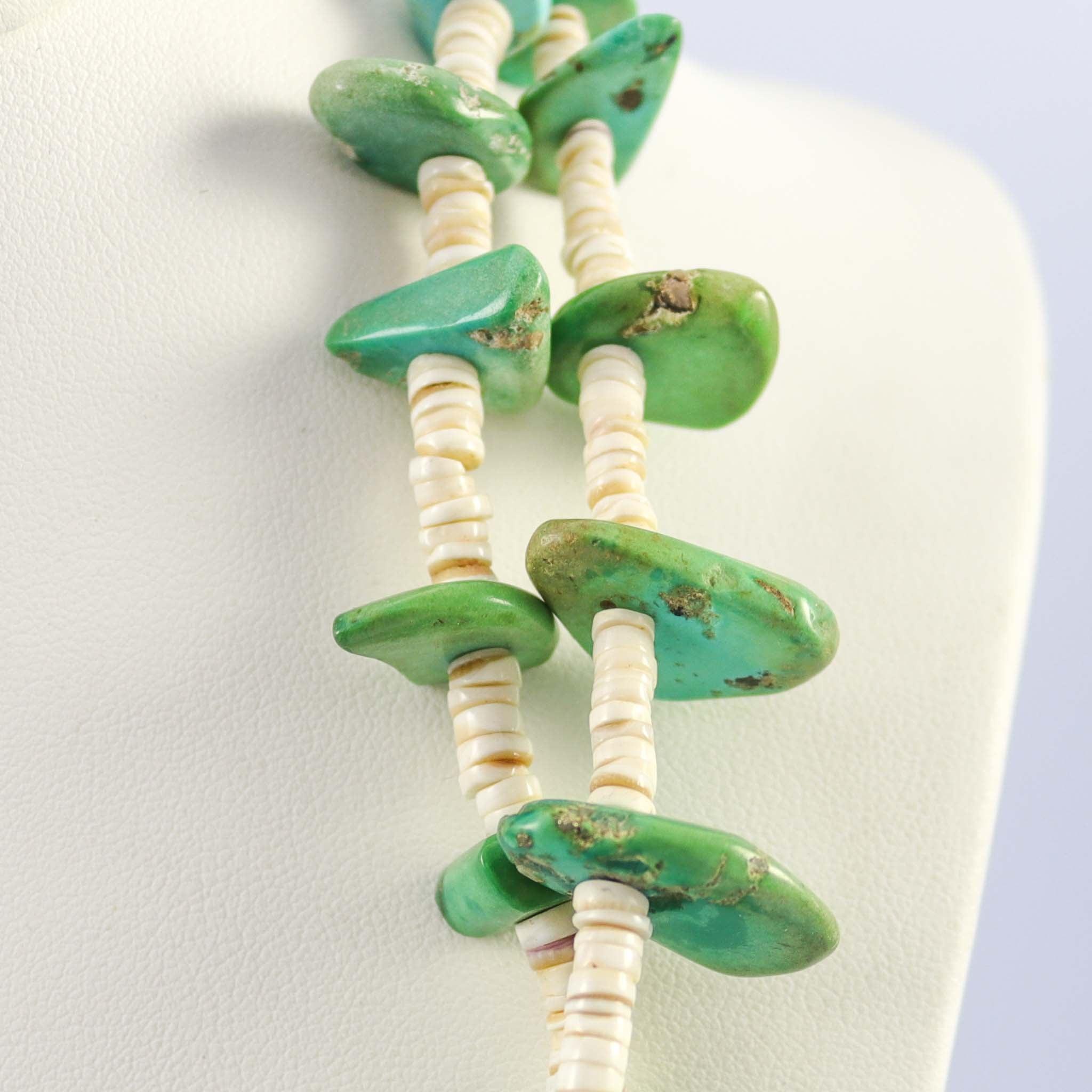 1940s Turquoise Tab Necklace - Image 3