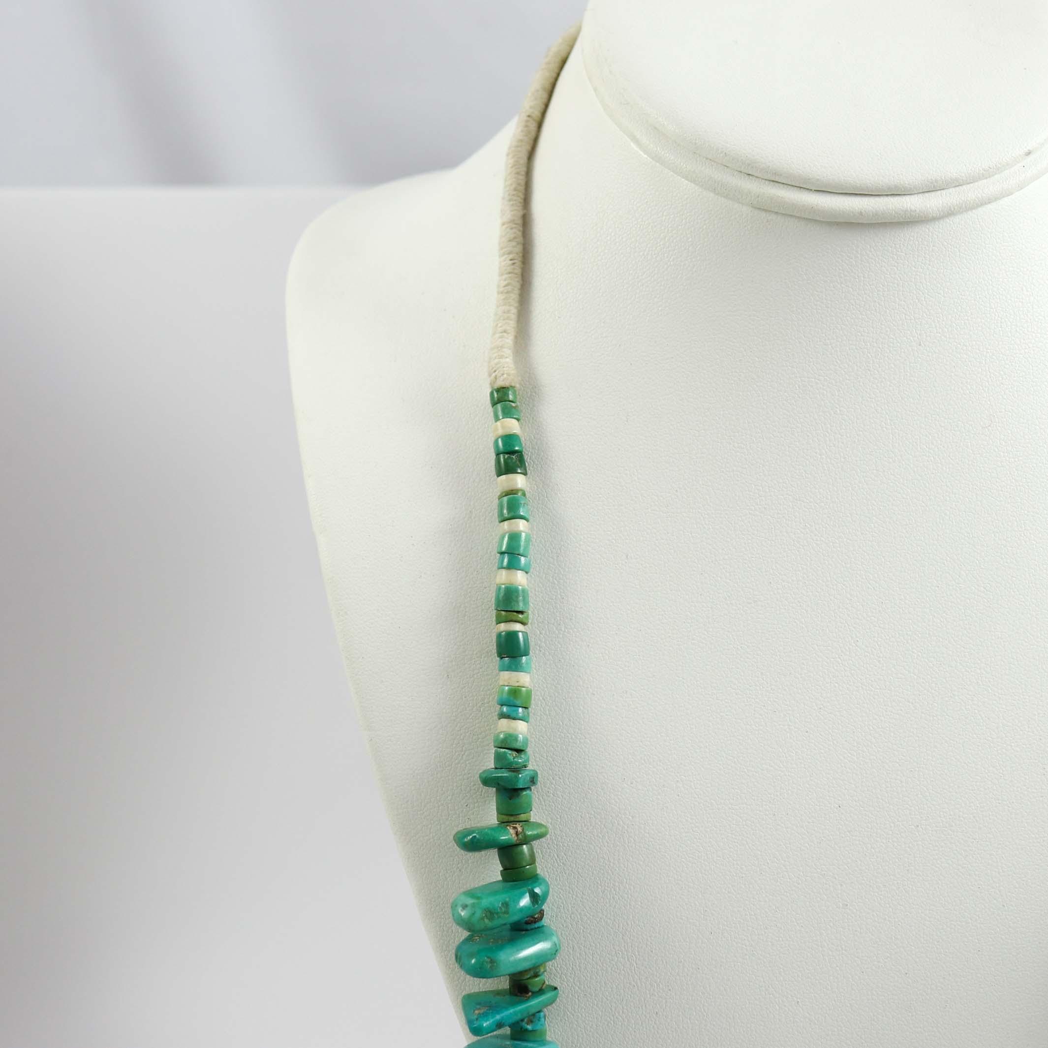 1940s Turquoise Tab Necklace - Image 3