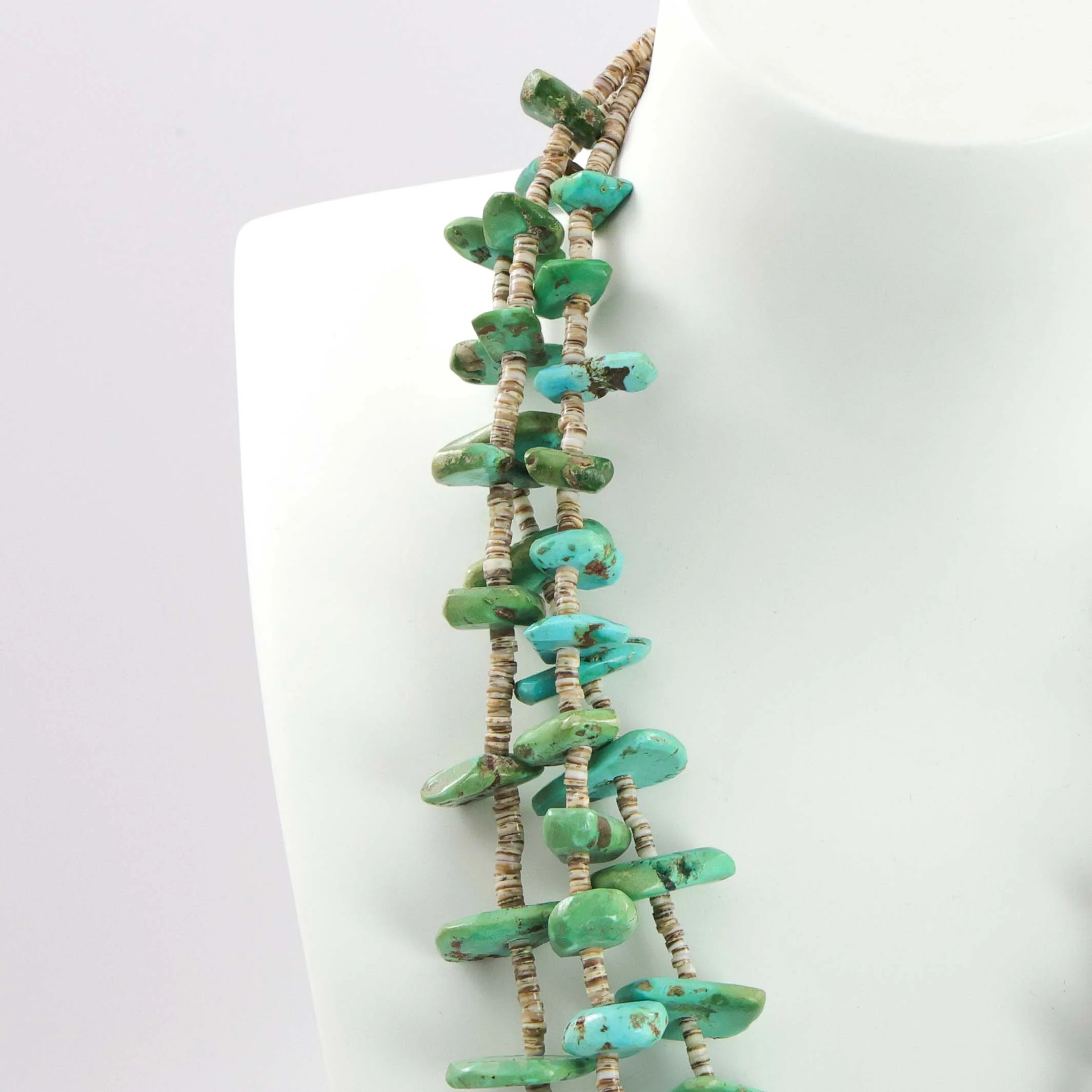 1940s Turquoise Tab Necklace - Image 3
