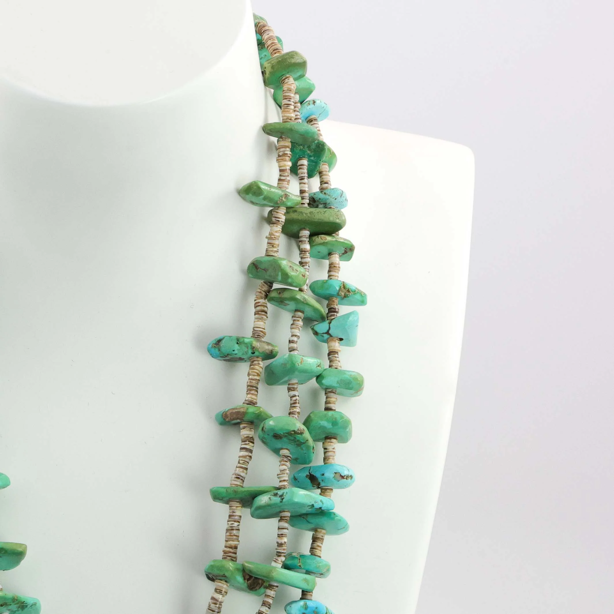 1940s Turquoise Tab Necklace - Image 4