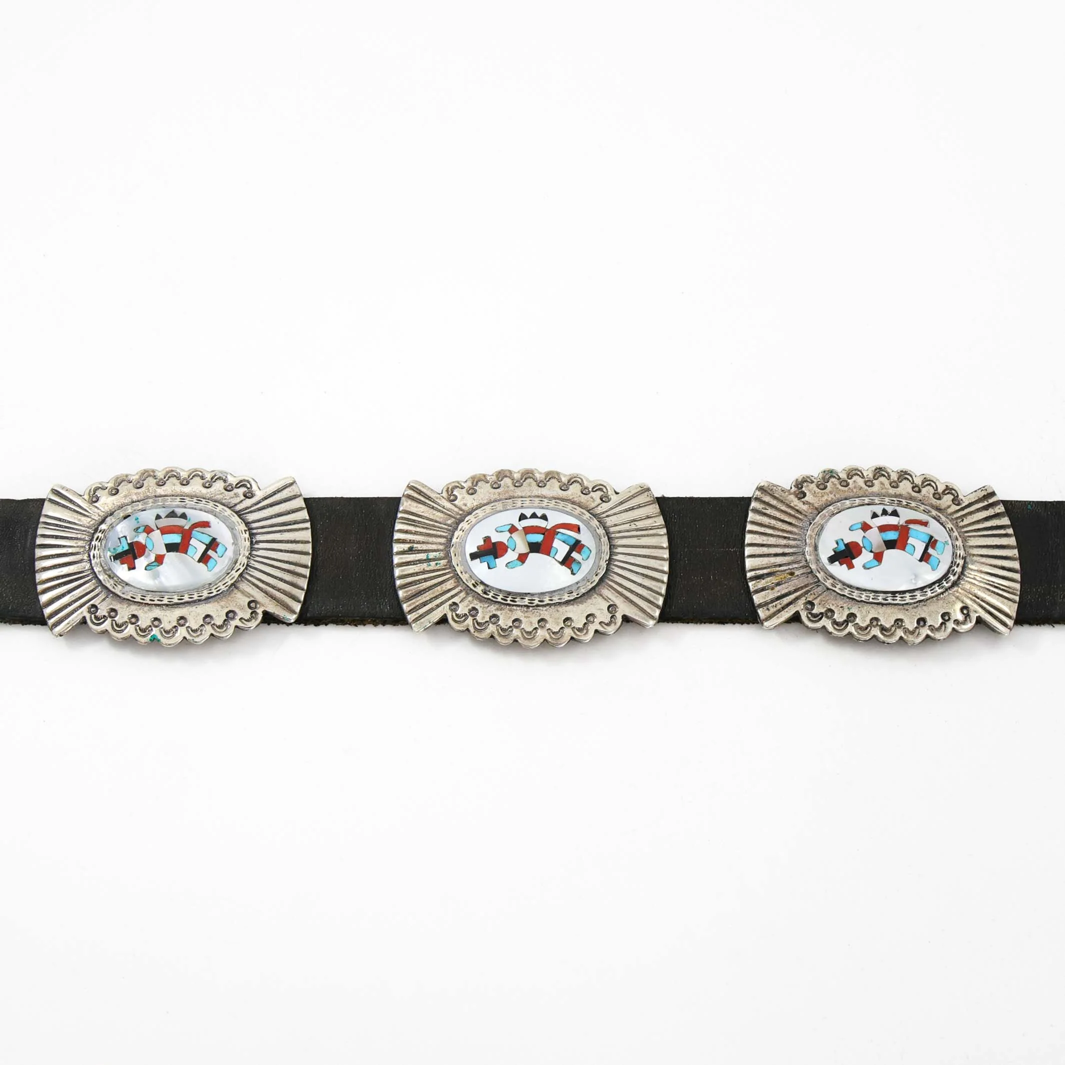 1950s Rainbow Man Concho Belt - Image 4