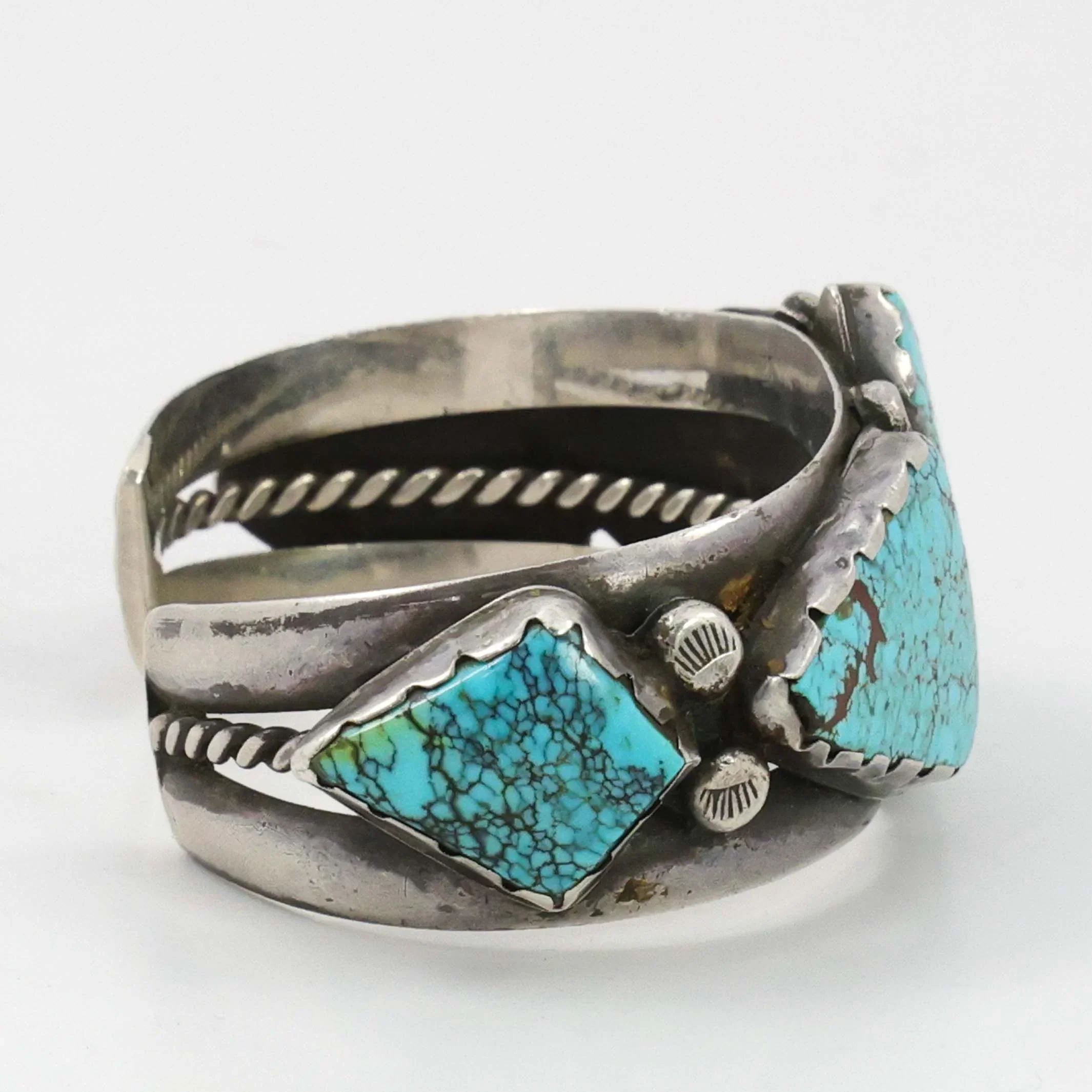 1960s Lone Mountain Turquoise Cuff - Image 3