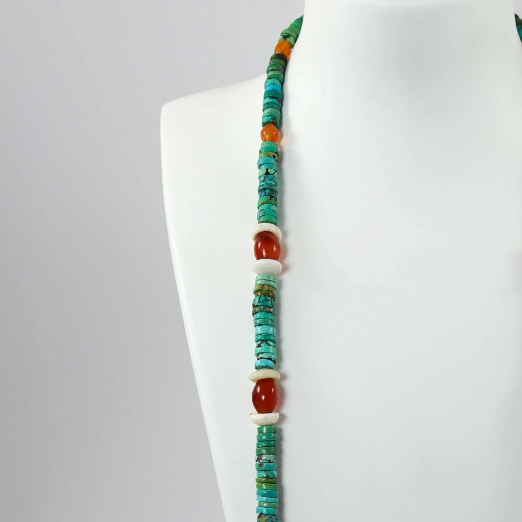 1980s Turquoise and Carnelian Necklace - Image 3