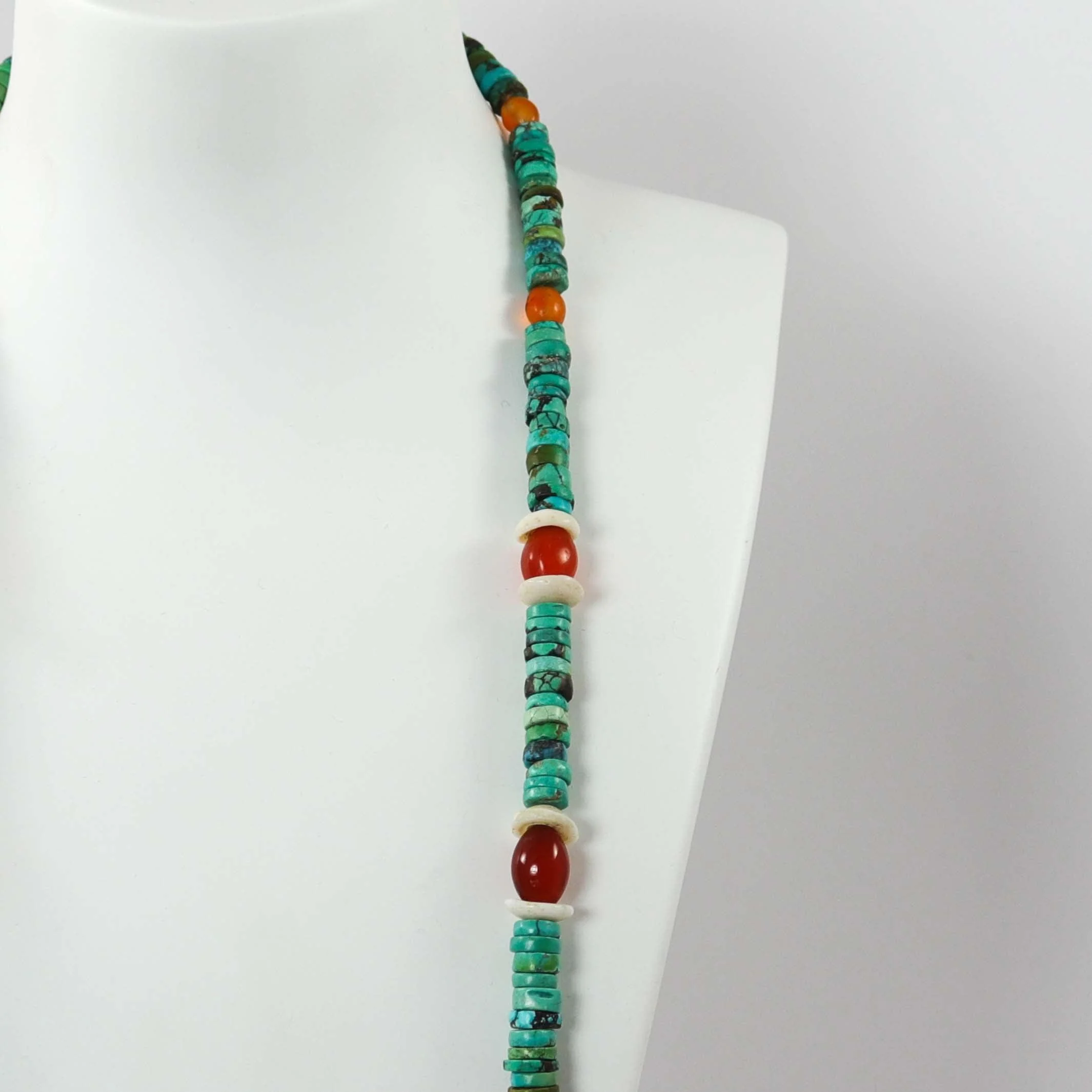 1980s Turquoise and Carnelian Necklace - Image 4