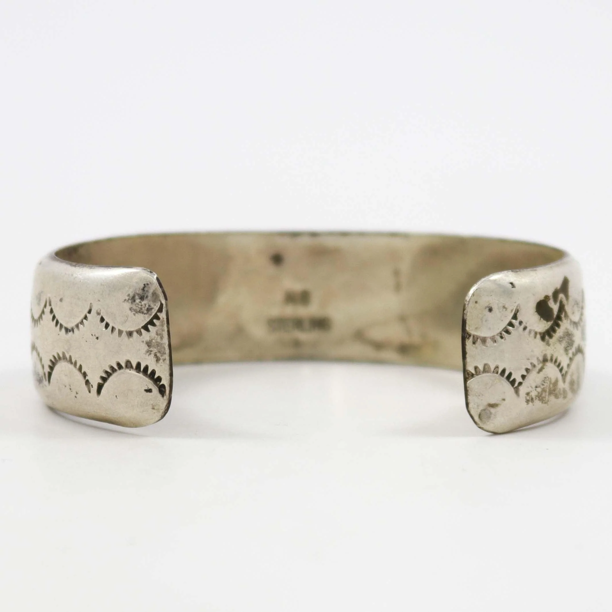 1990s Stamped Silver Cuff - Image 4
