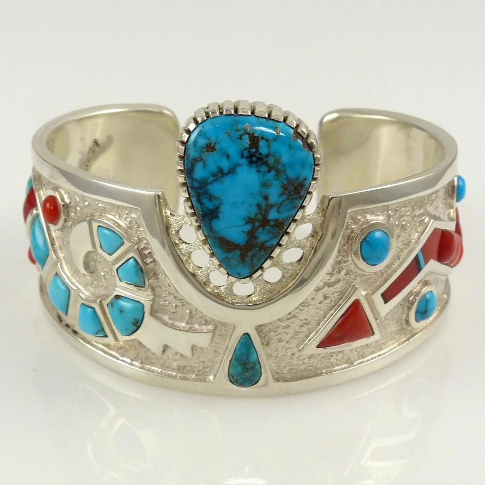 Turquoise and Coral Cuff - Image 4
