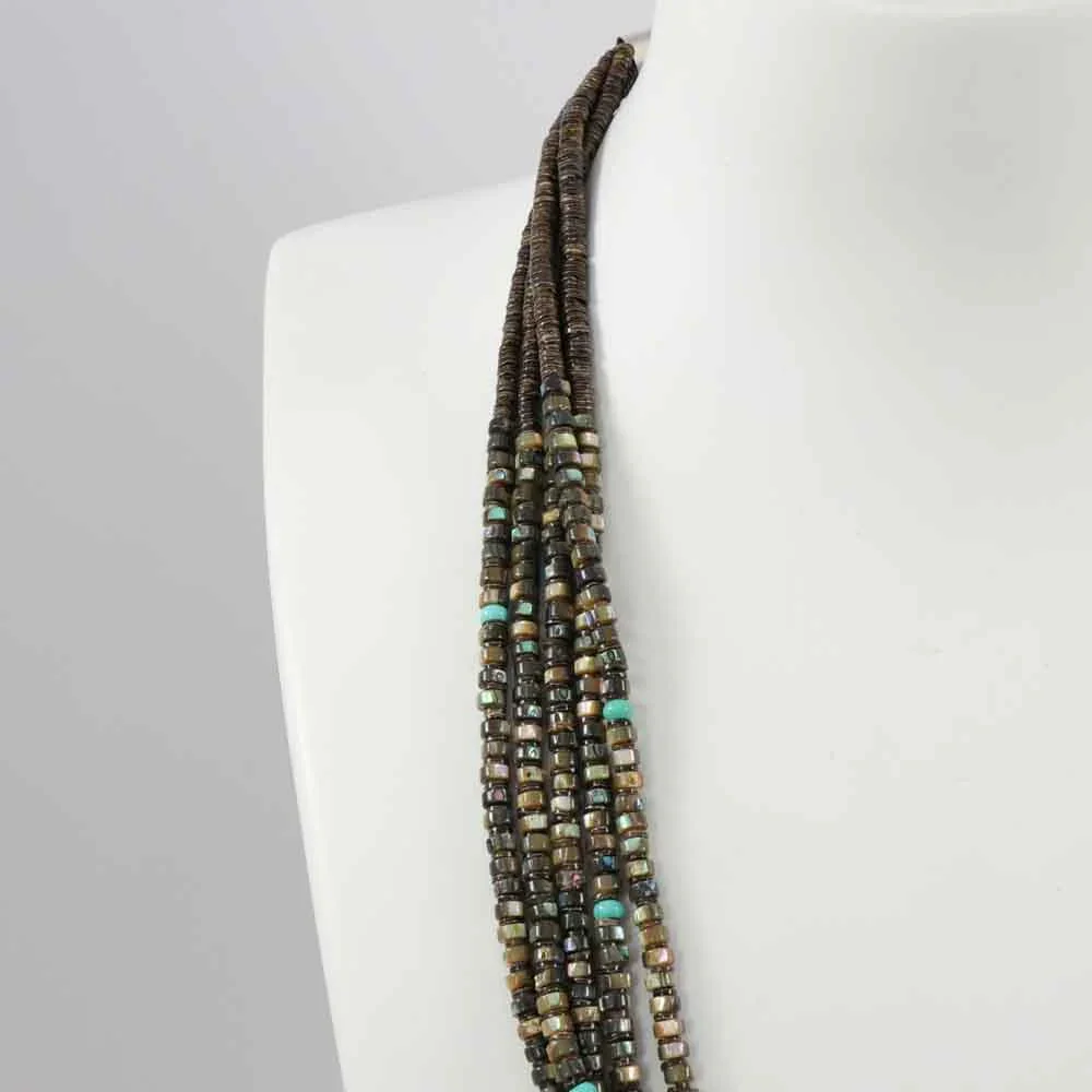 Abalone Shell and Turquoise Necklace - Image 3