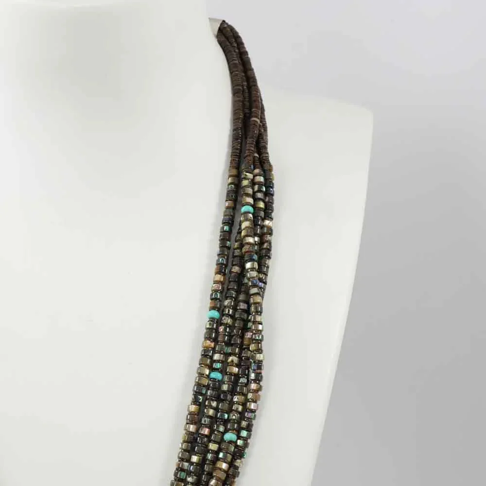 Abalone Shell and Turquoise Necklace - Image 4
