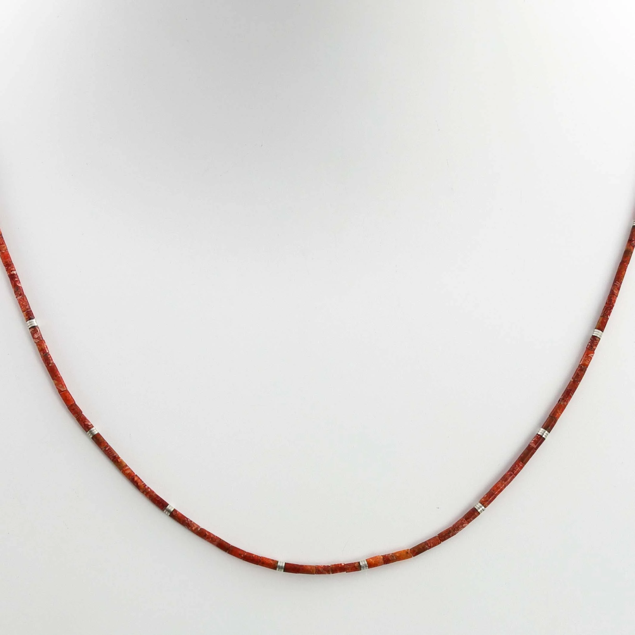 Apple Coral Heishi Necklace - Image 2