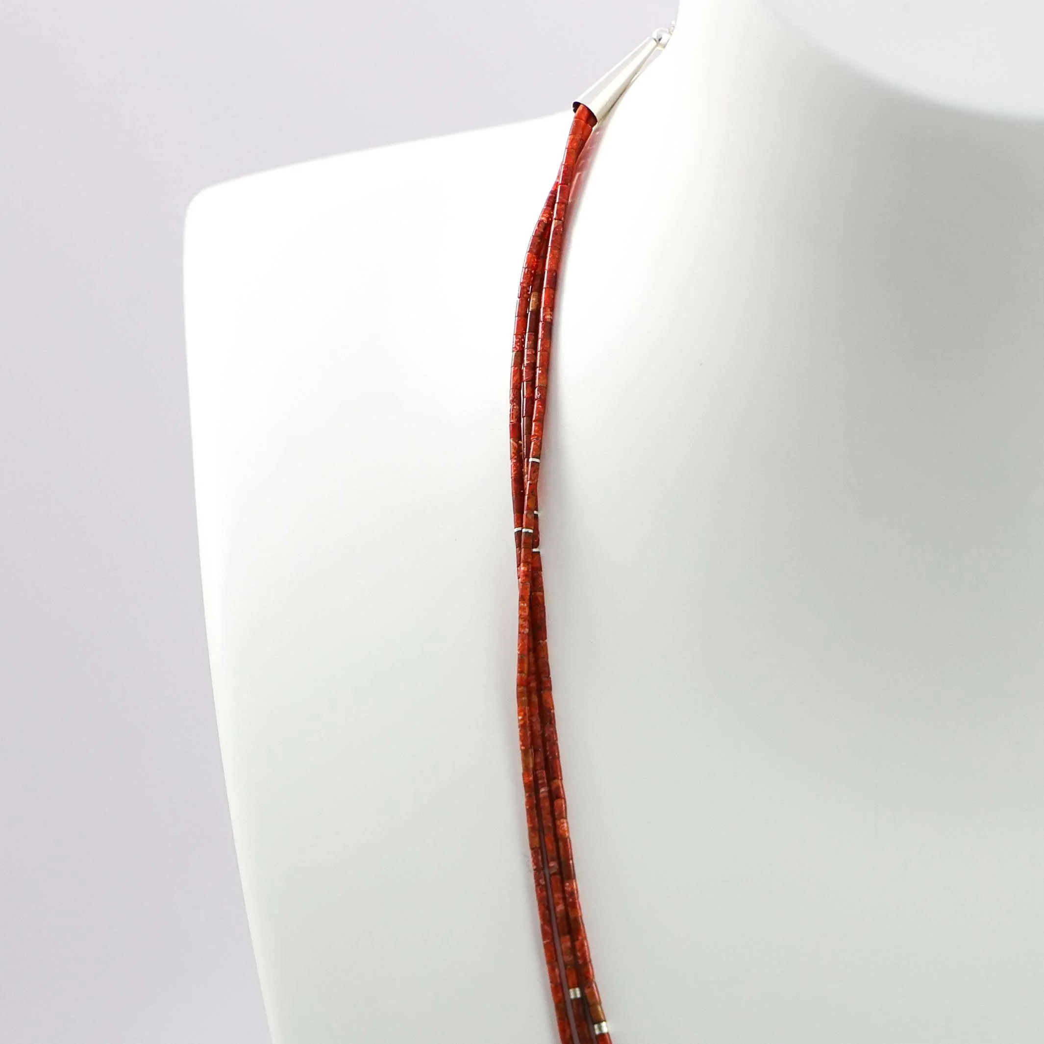 Apple Coral Heishi Necklace - Image 3