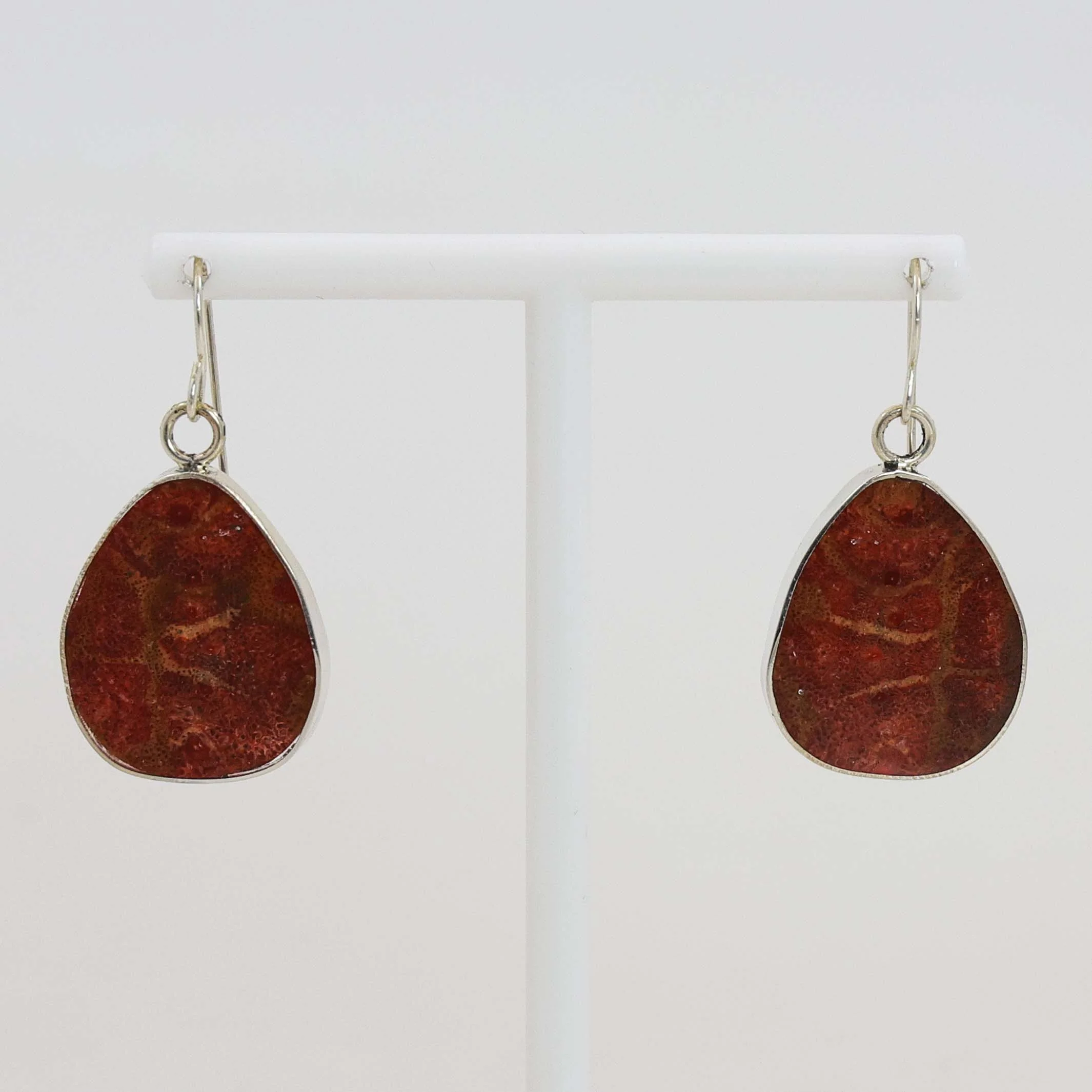 Apple Coral Slab Earrings