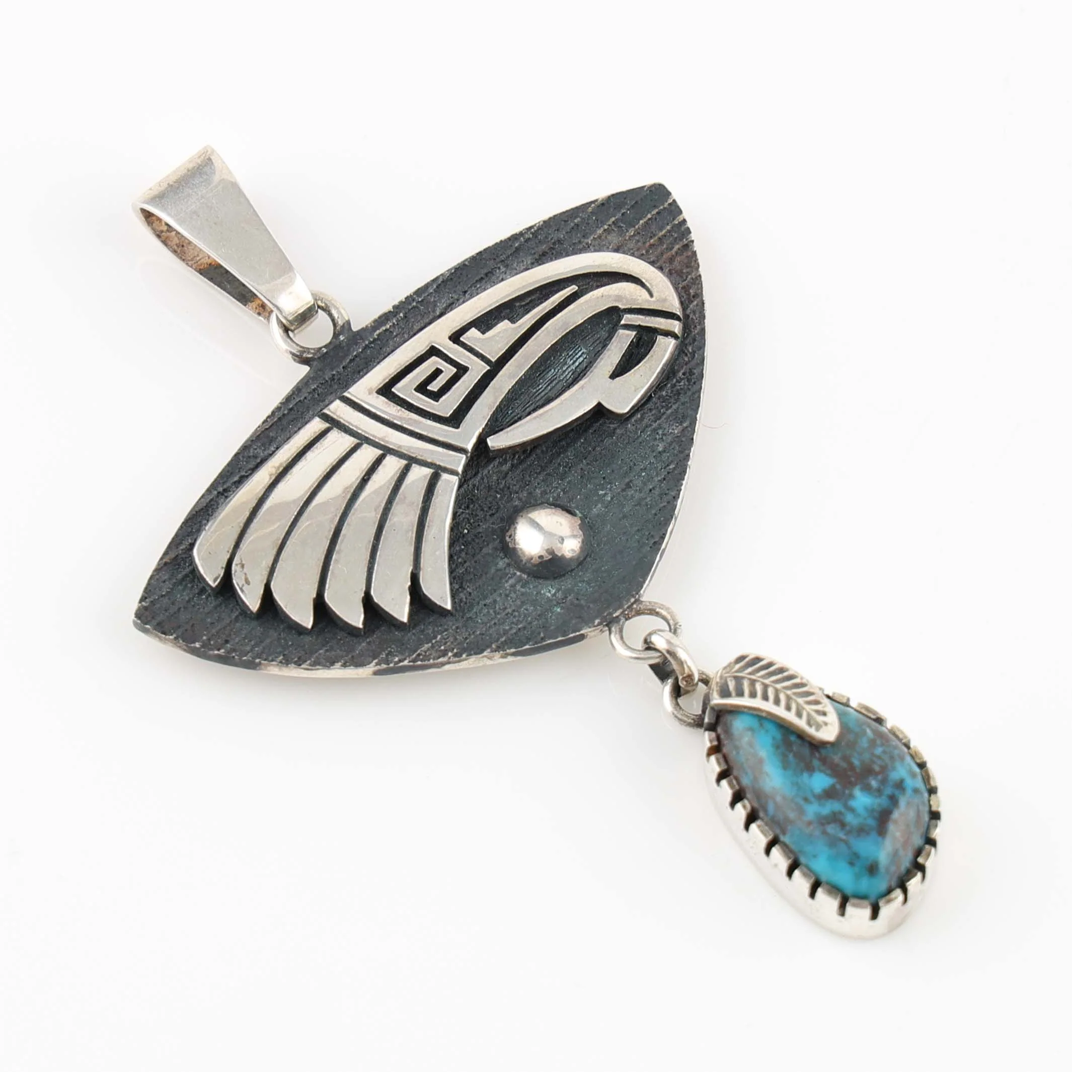 Bisbee Turquoise Eagle Pendant - Image 2