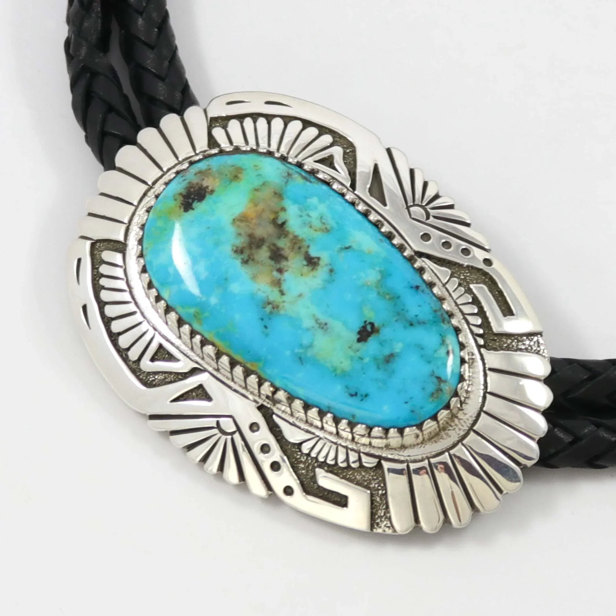 Blue Gem Turquoise Bola Tie - Image 3
