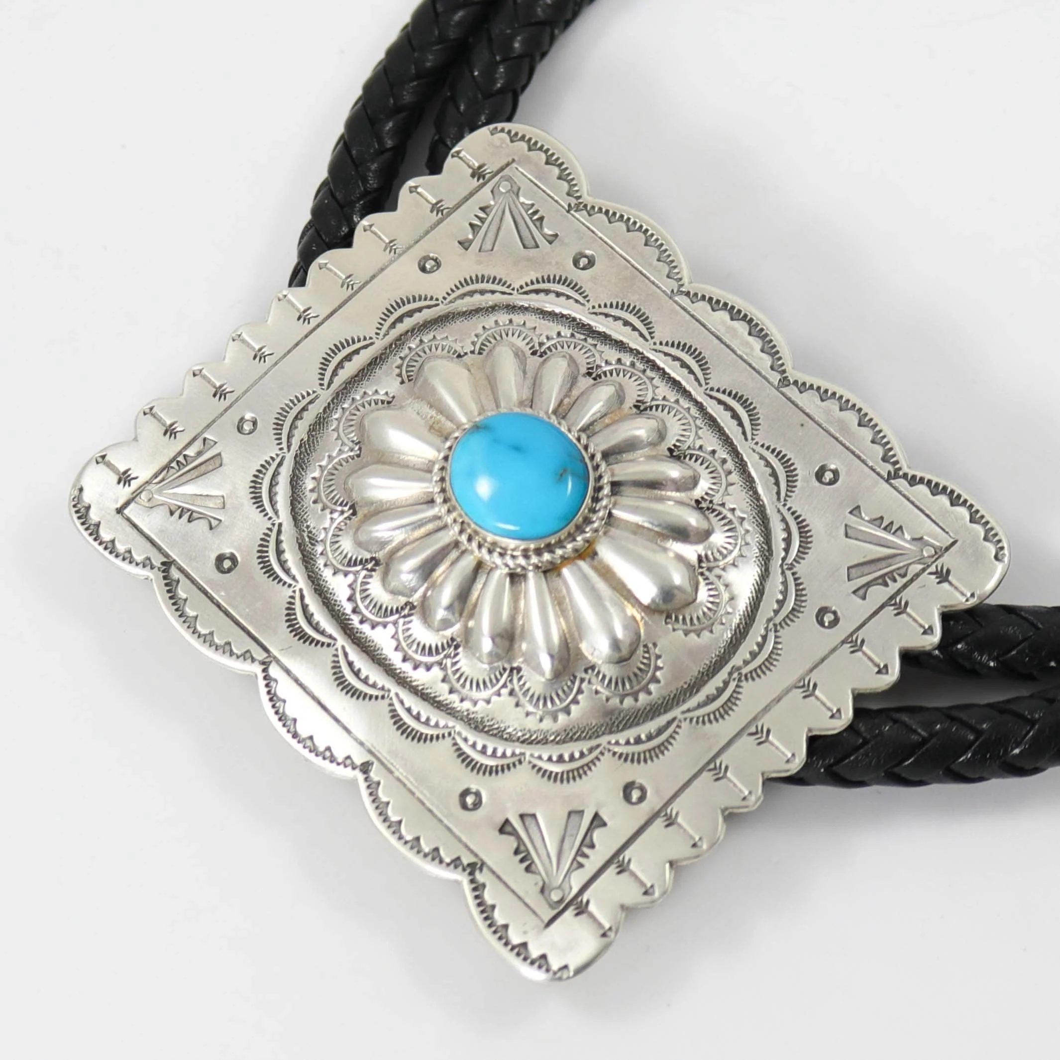 Blue Gem Turquoise Bola Tie - Image 3