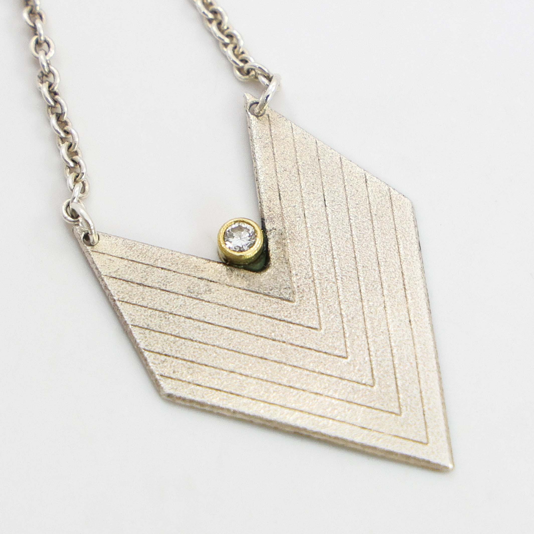 Chevron Diamond Necklace - Image 3