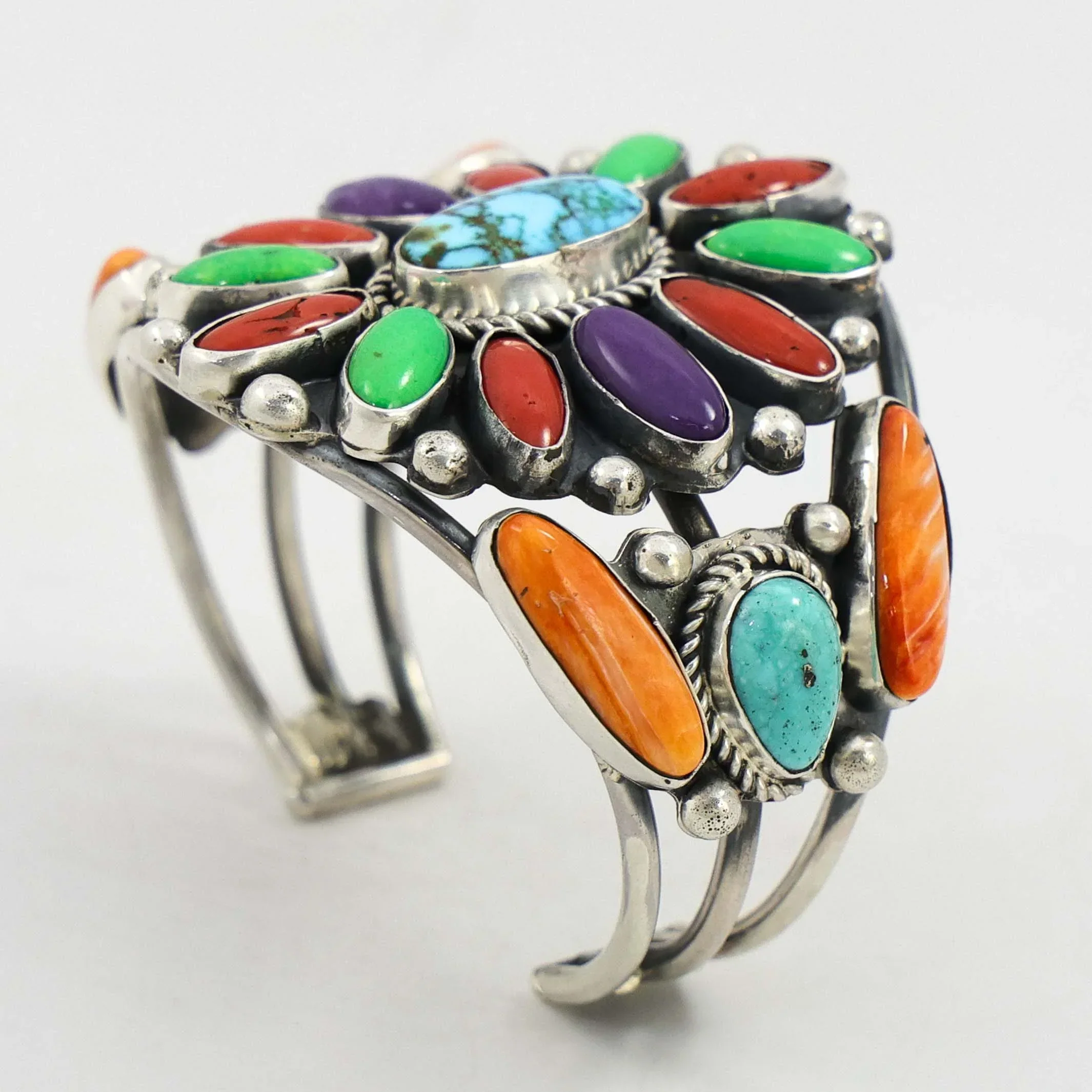 Colorful Multi-Stone Cuff - Image 3