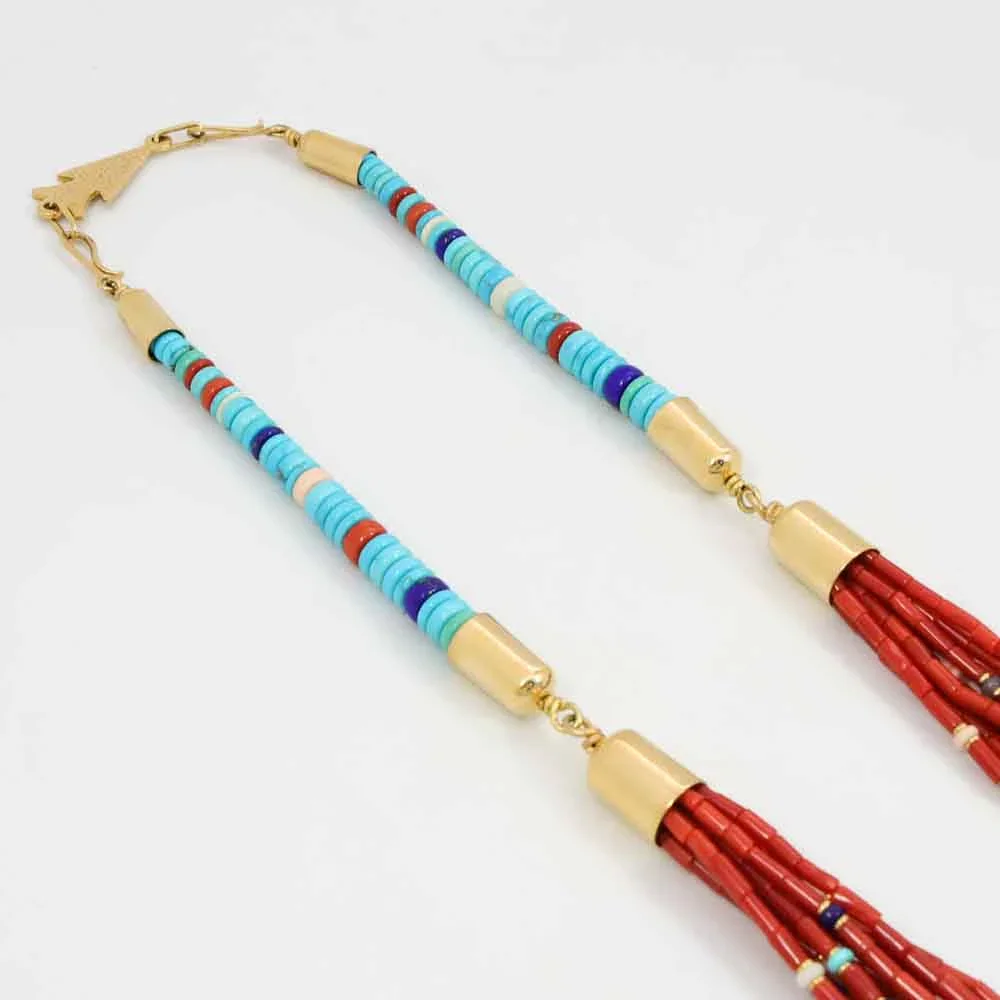 Coral and Gold Necklace - Image 3