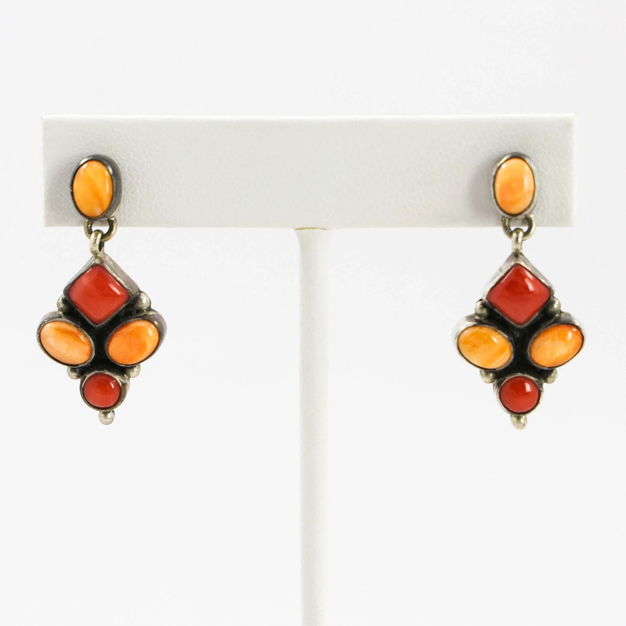 Coral and Spiny Oyster Earrings