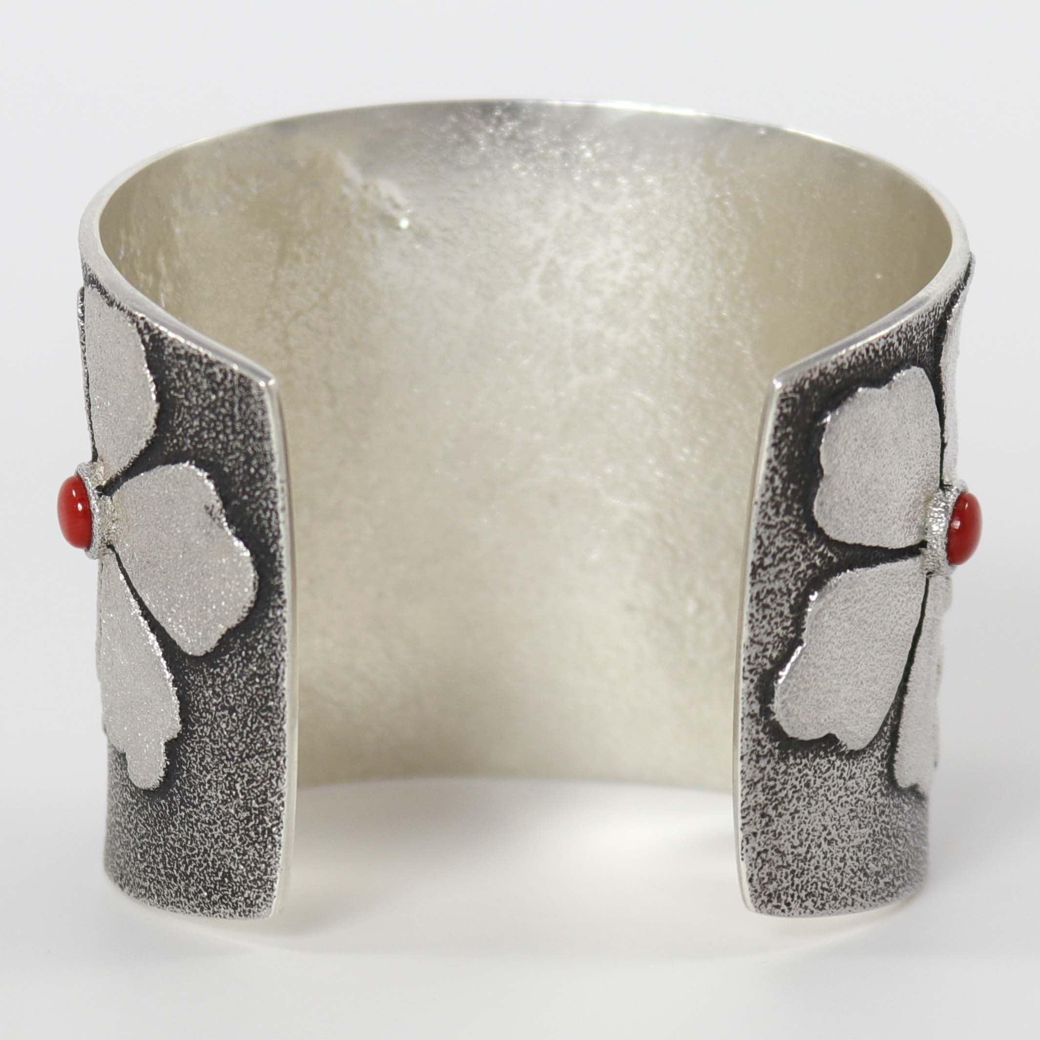 Coral and Turquoise Flower Cuff - Image 6