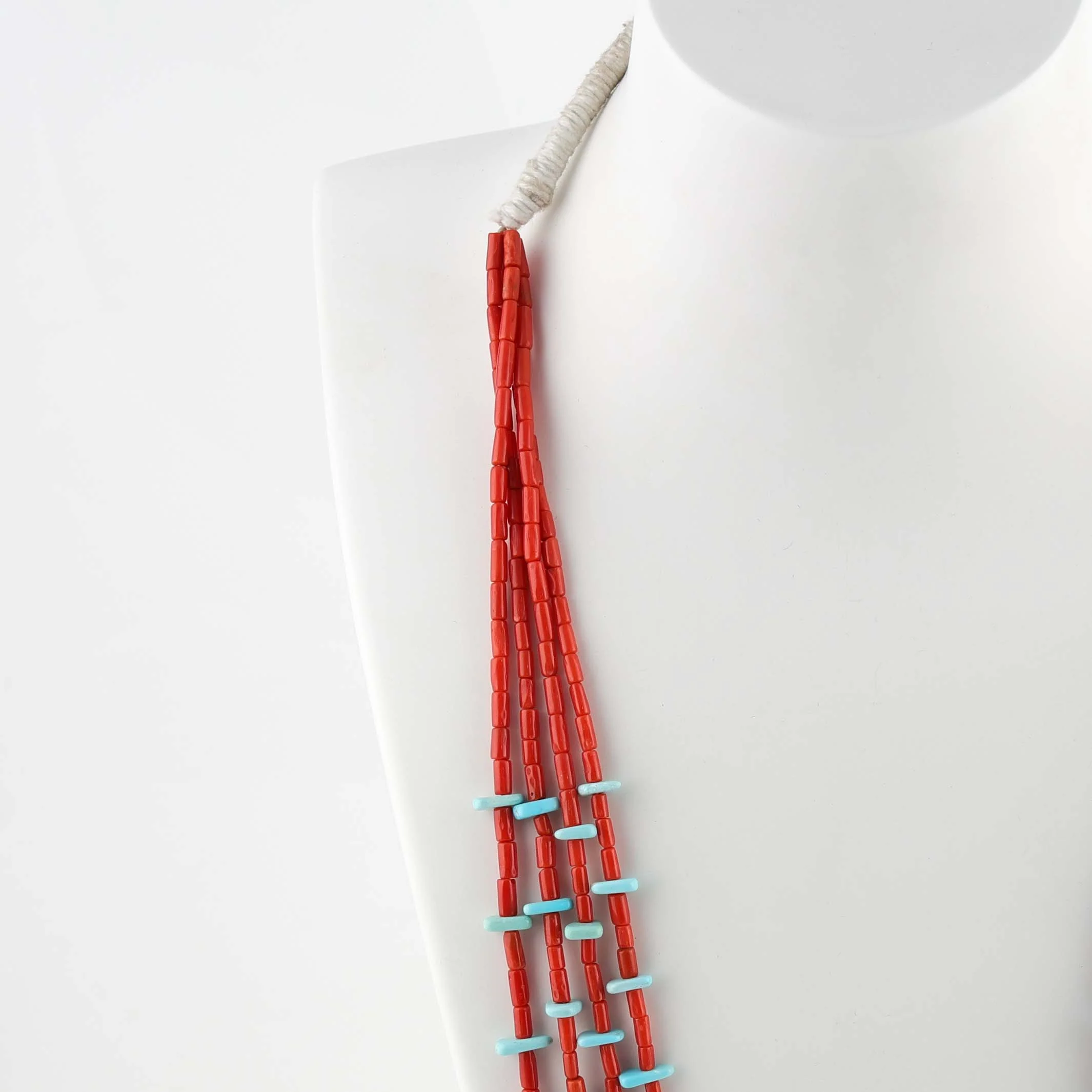 Coral and Turquoise Jacla Necklace - Image 3