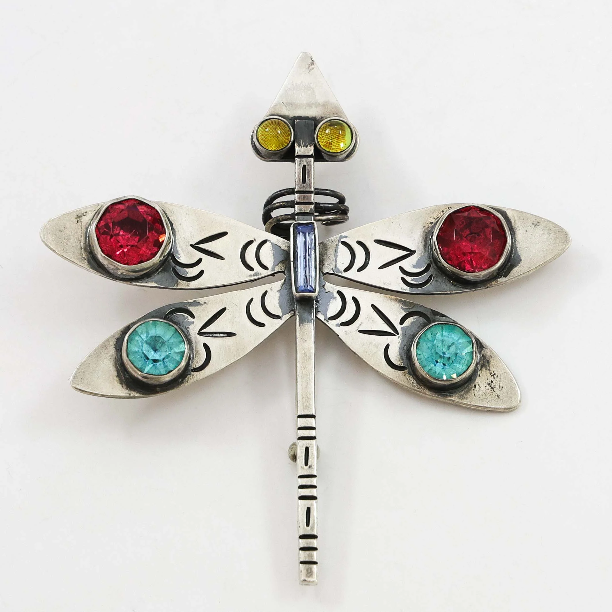 Gemstone Dragonfly Pin