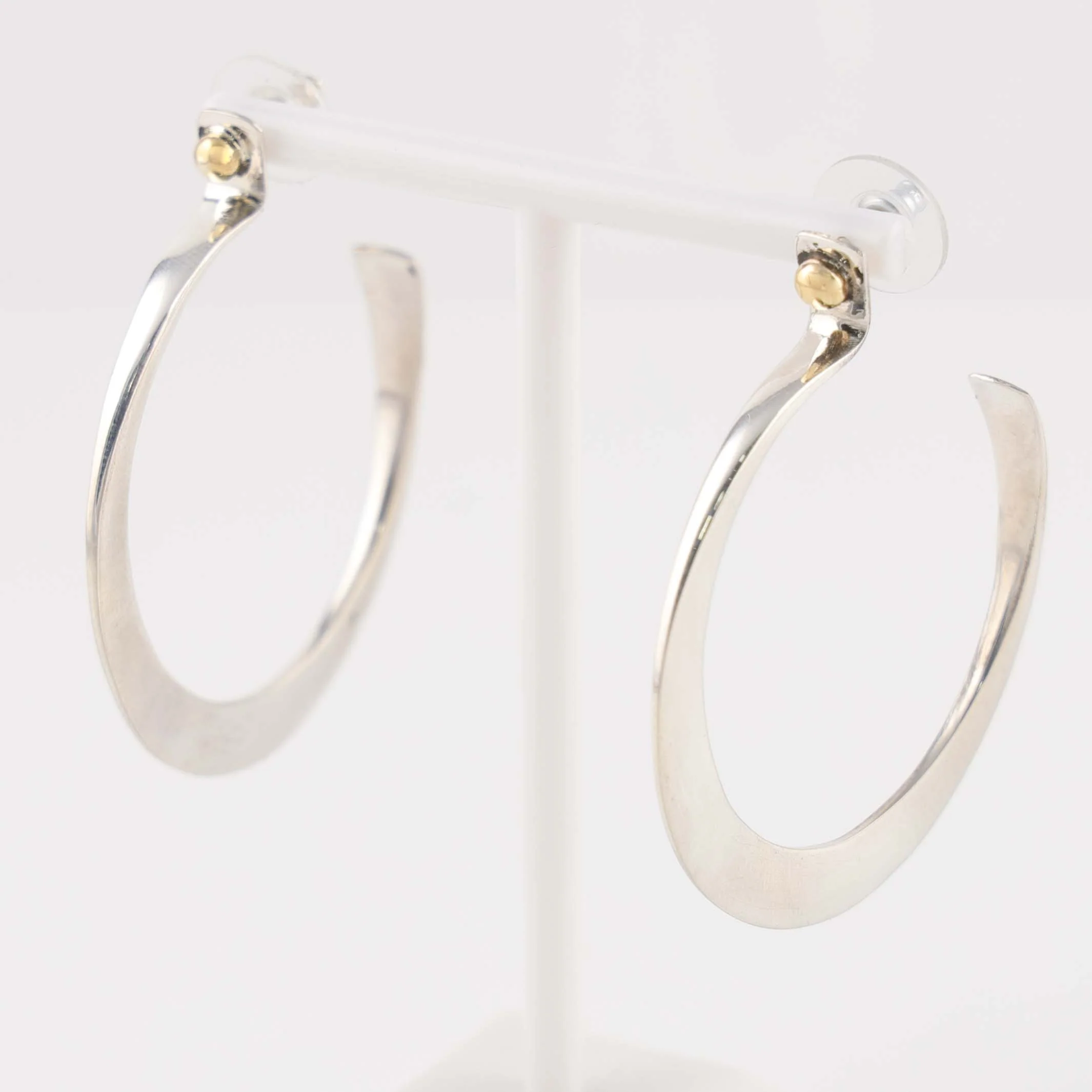 Gold and Silver Hoop Earrings - Image 2