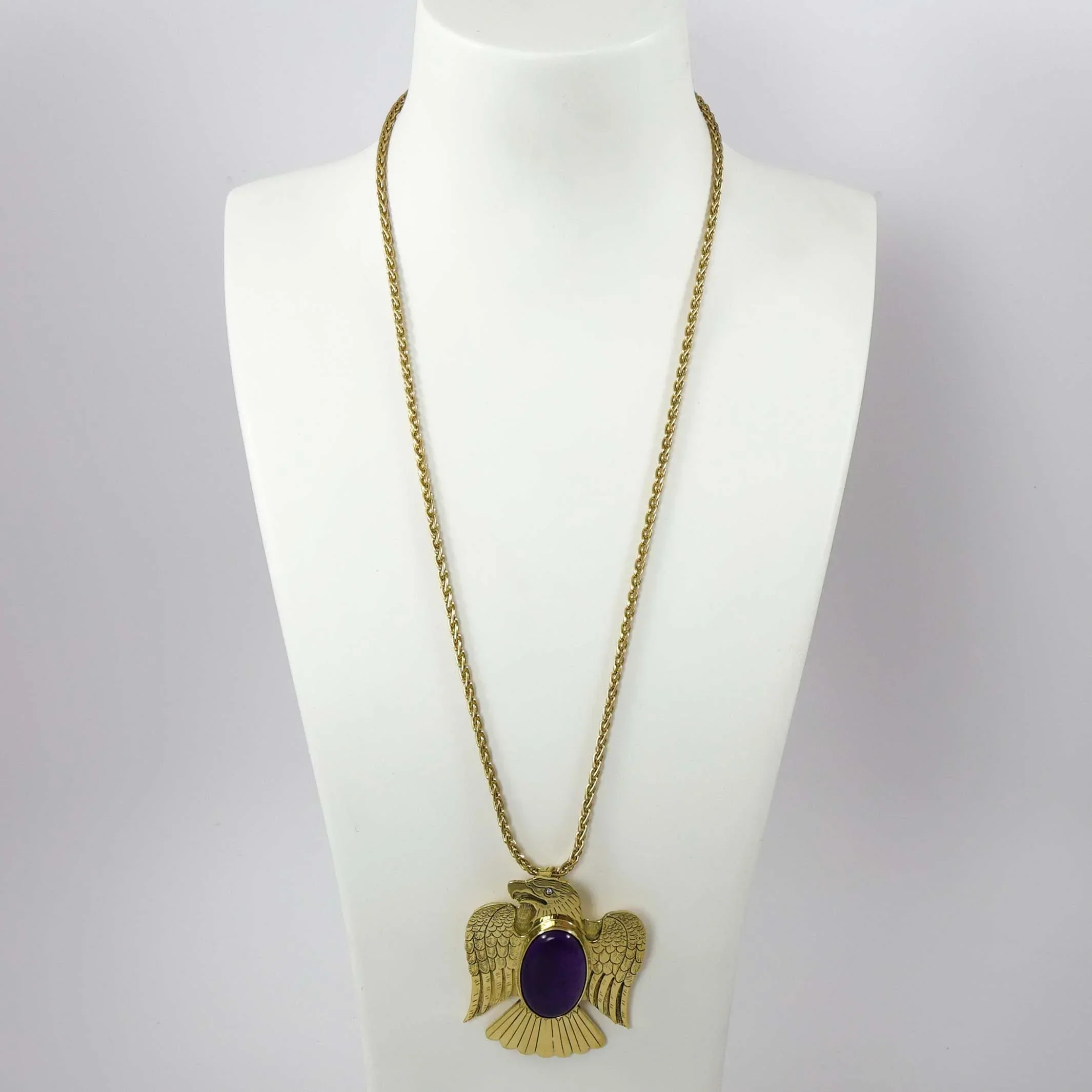 Gold and Sugilite Eagle Pendant - Image 6