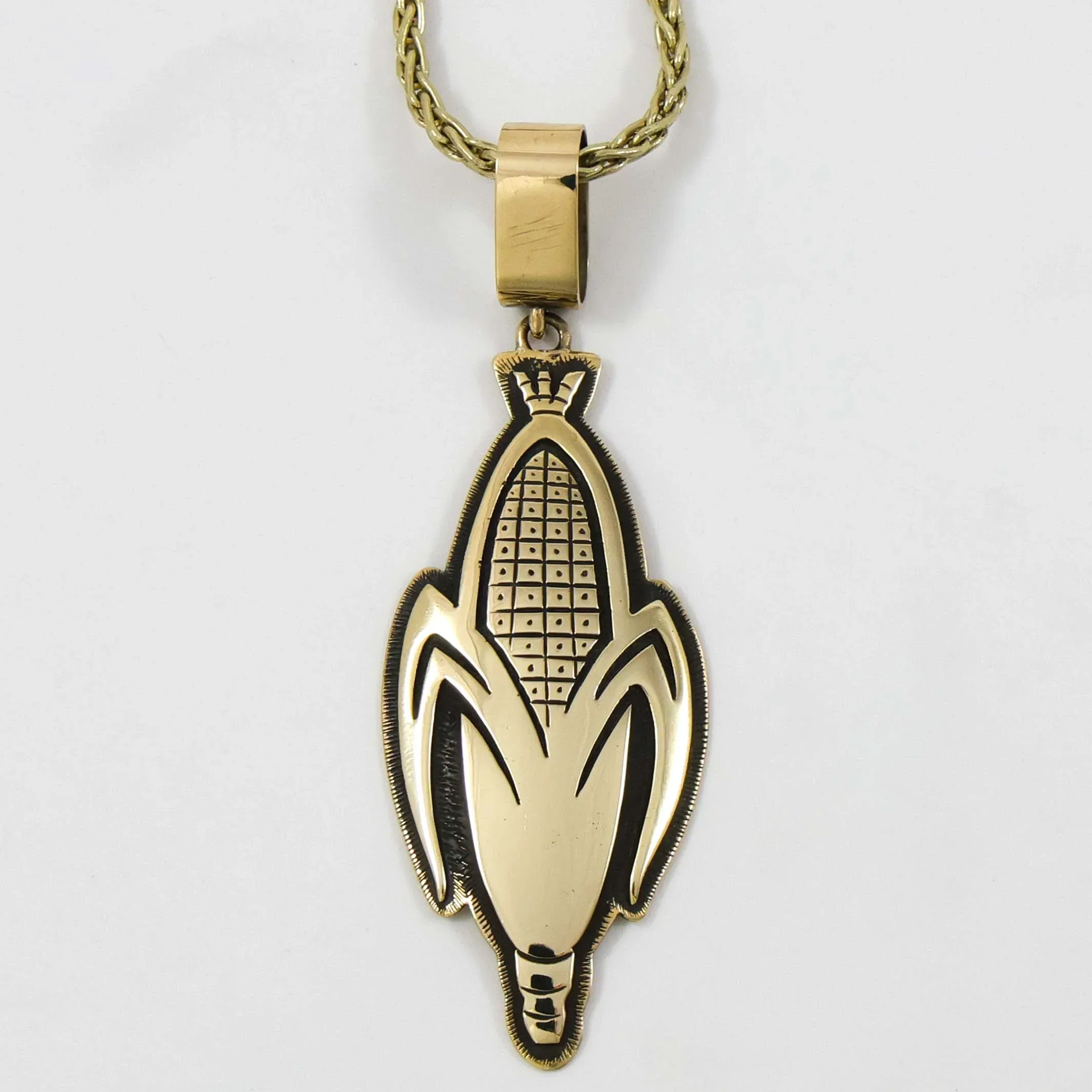 Gold Corn Pendant