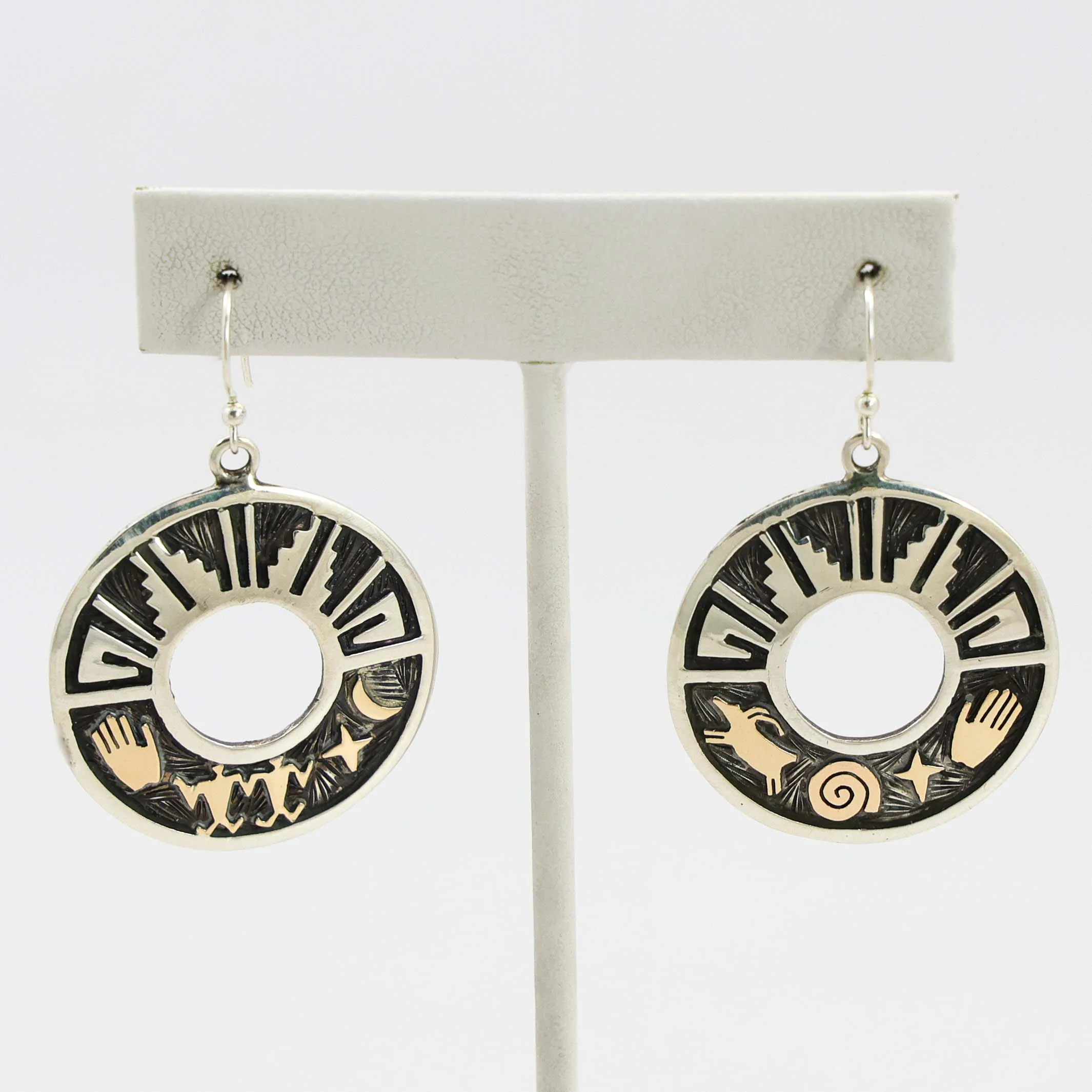 Gold on Silver Earrings