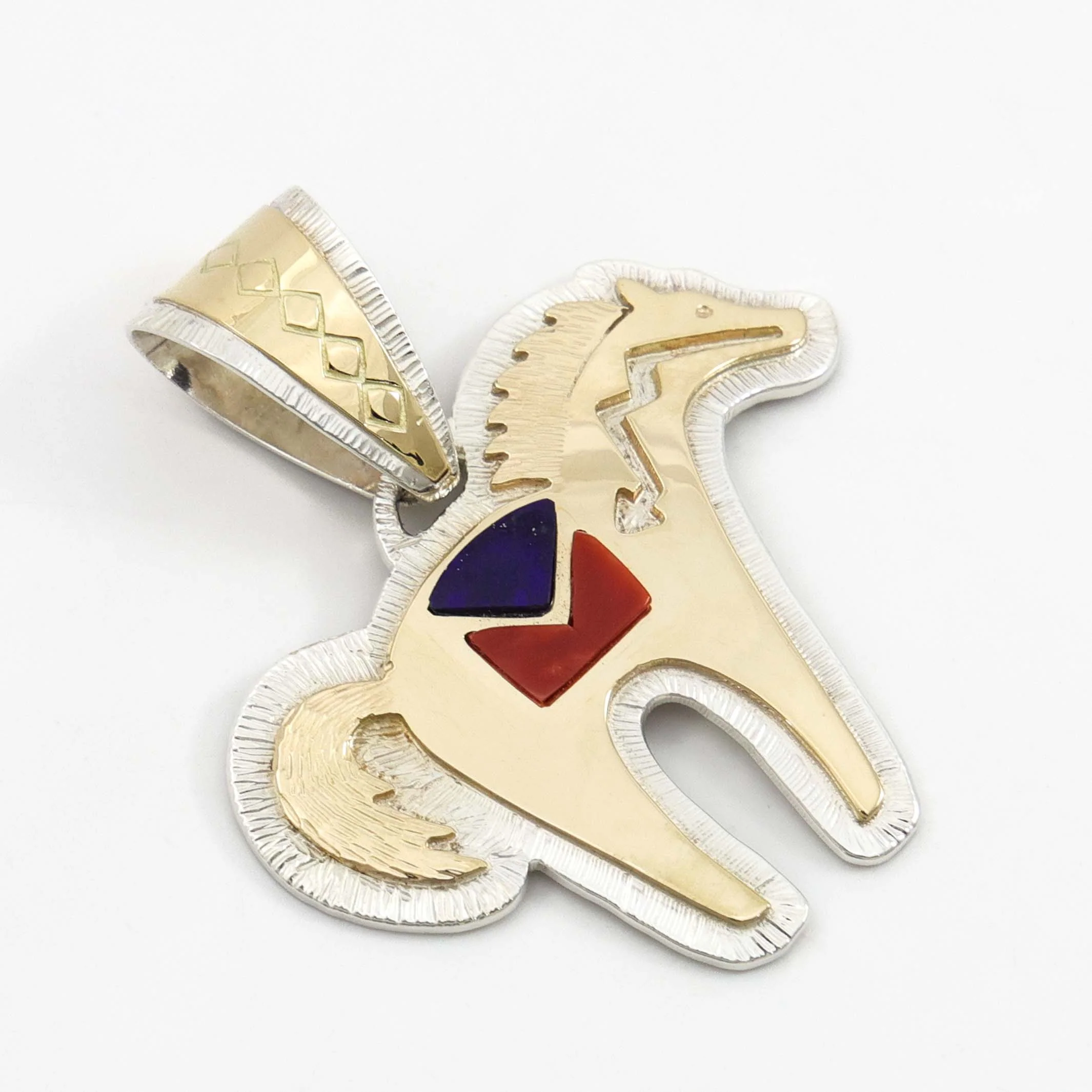 Gold on Silver Horse Pendant - Image 2