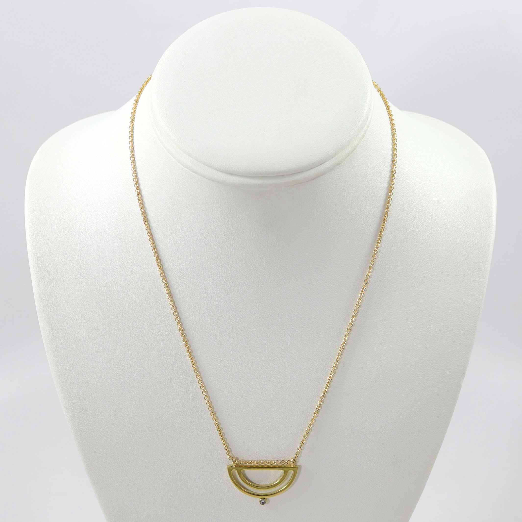 Gold Strata Half Moon Necklace - Image 2