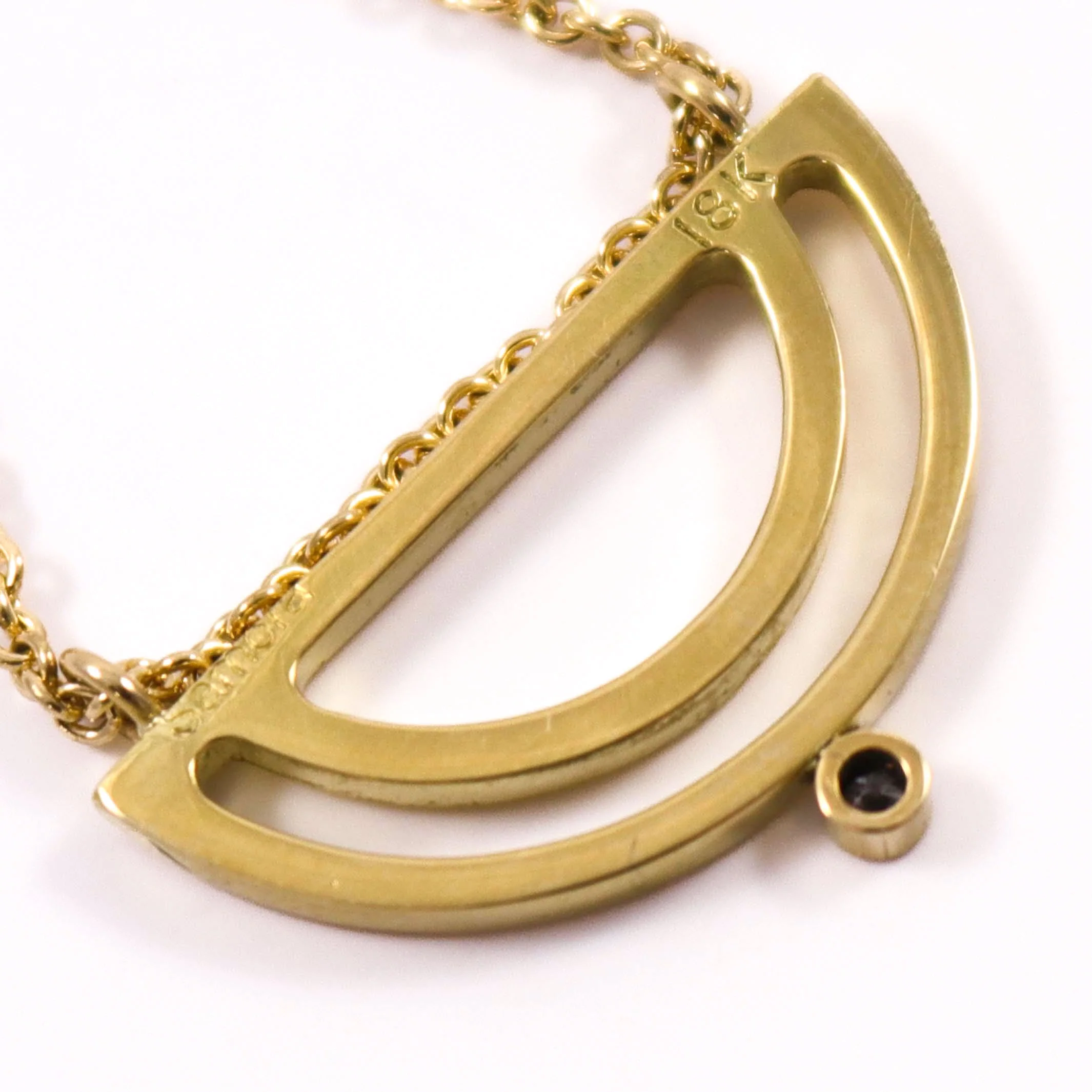 Gold Strata Half Moon Necklace - Image 4
