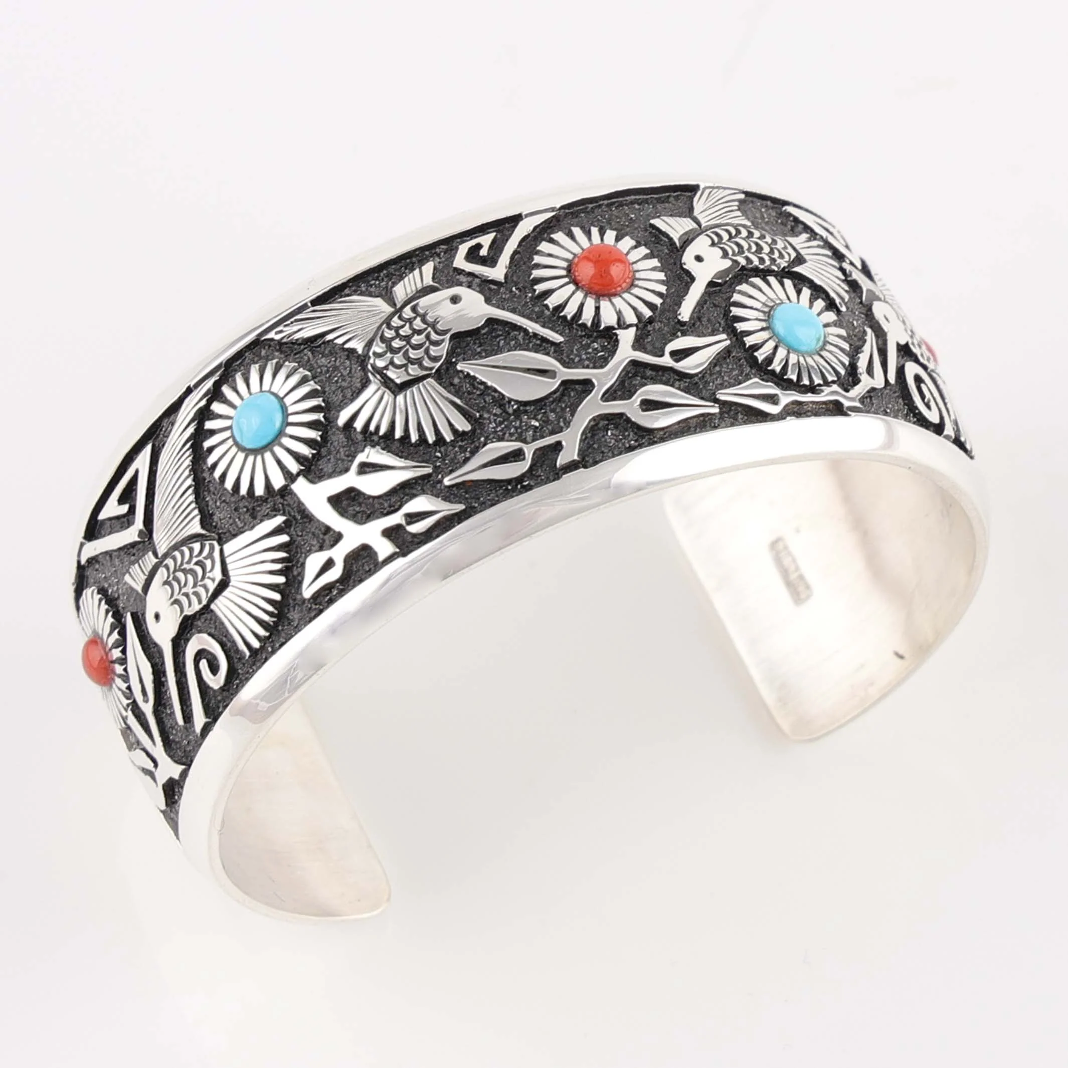 Hummingbird and Flower Cuff