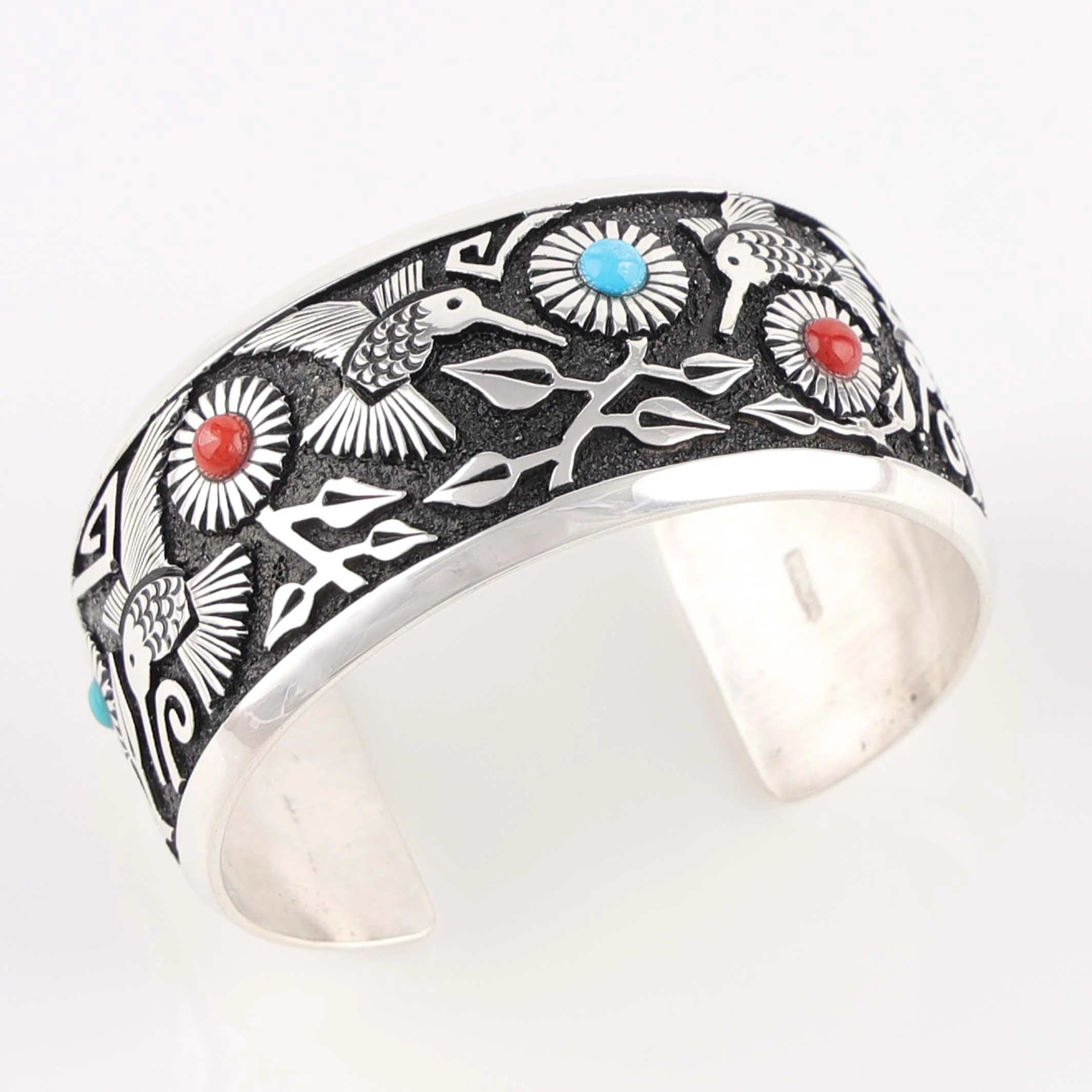 Hummingbird and Flower Cuff