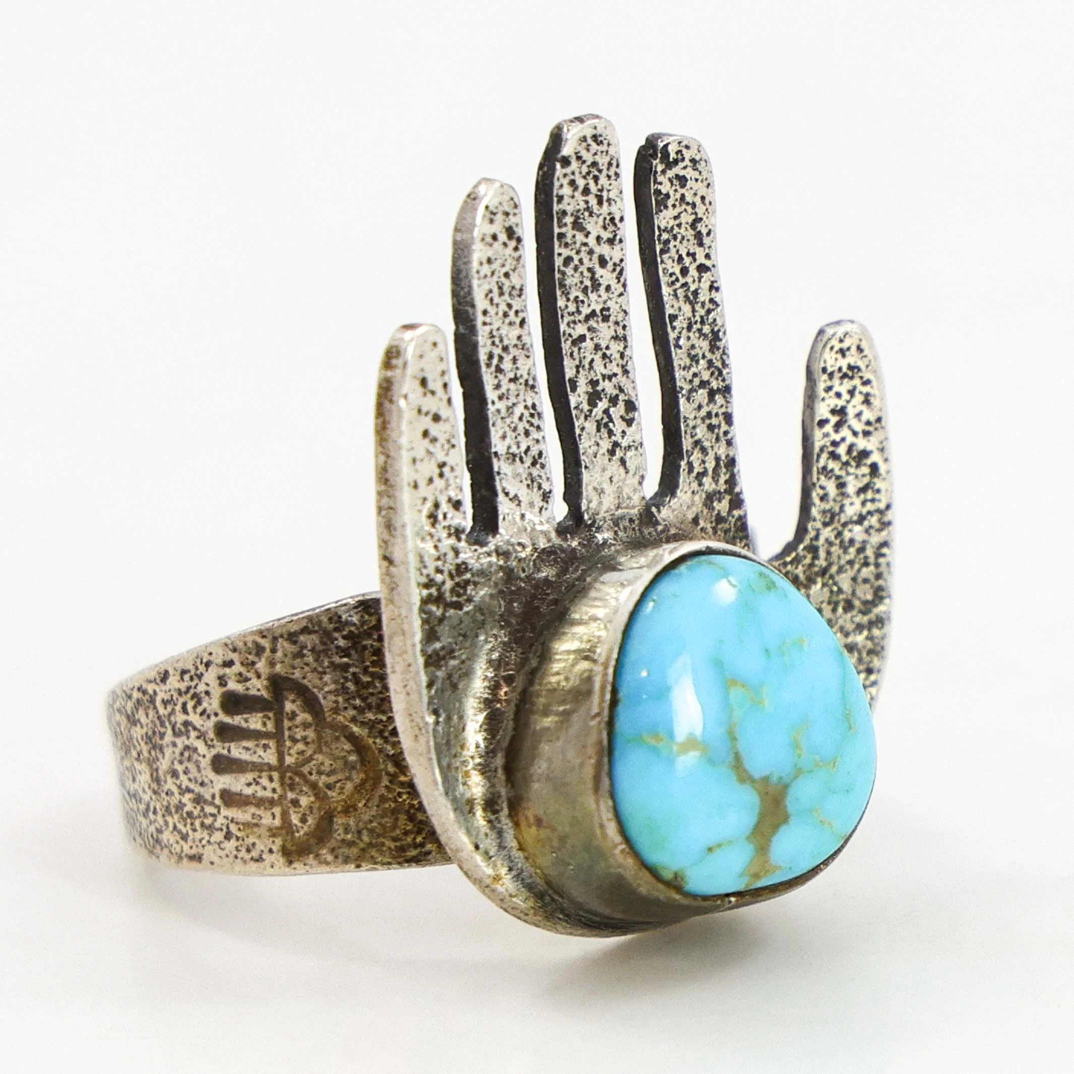 Kingman Turquoise Hand Ring - Image 2