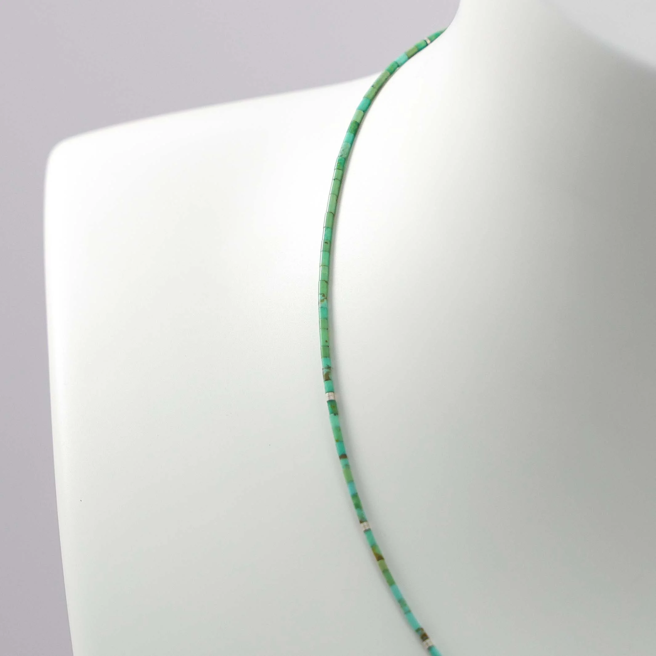 Kingman Turquoise Heishi Necklace - Image 3