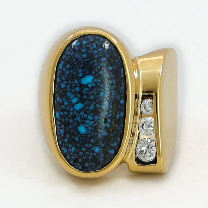 Lander Blue Turquoise Gold Ring